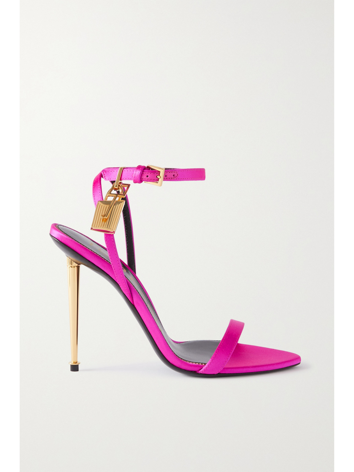 TOM FORD PADLOCK SATIN SANDALS