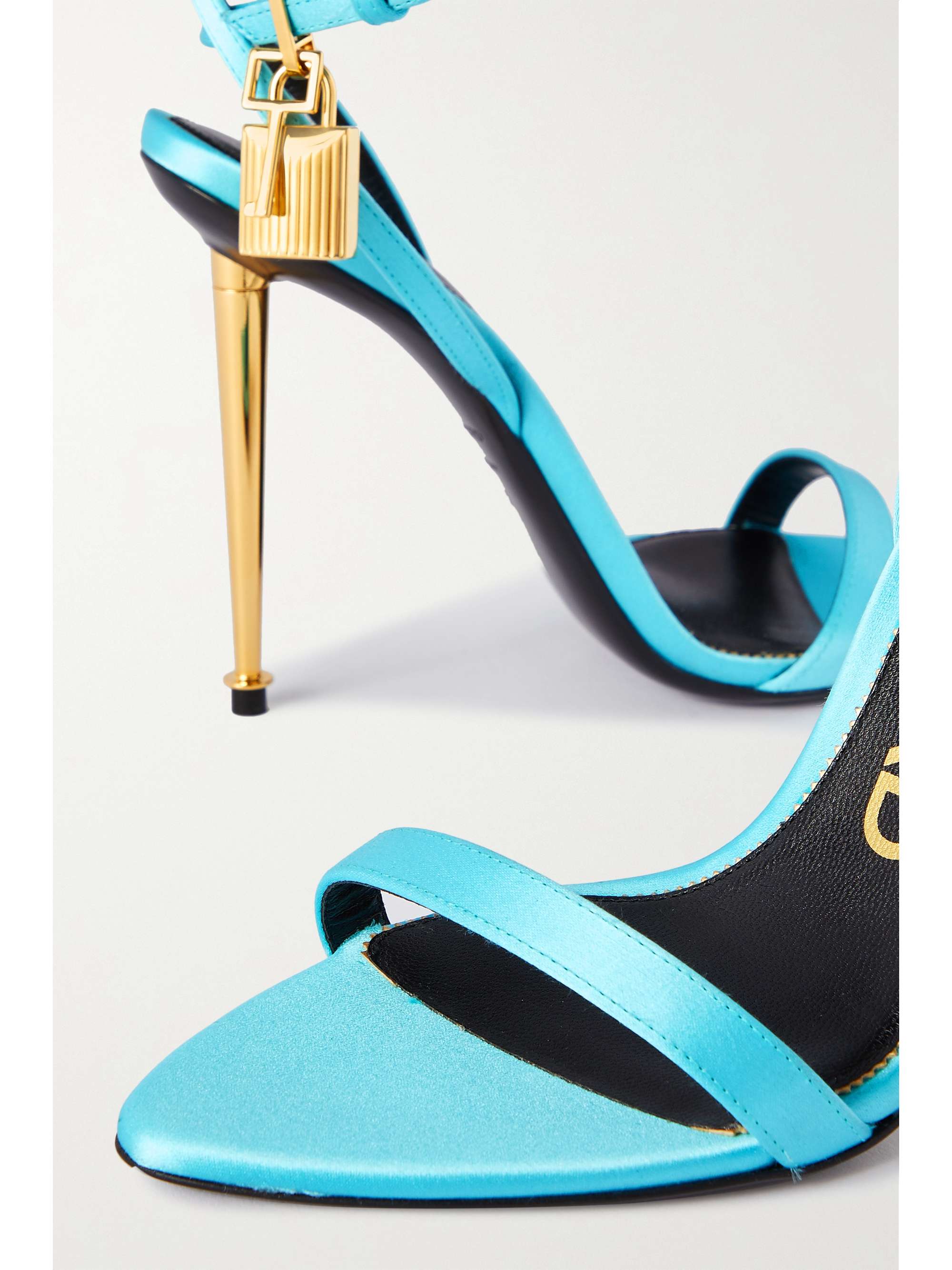 TOM FORD Padlock satin sandals | NET-A-PORTER