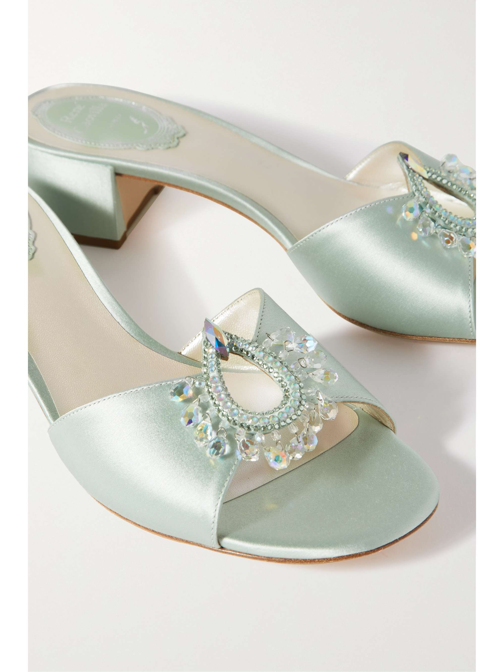 RENÉ CAOVILLA Crystal-embellished satin sandals