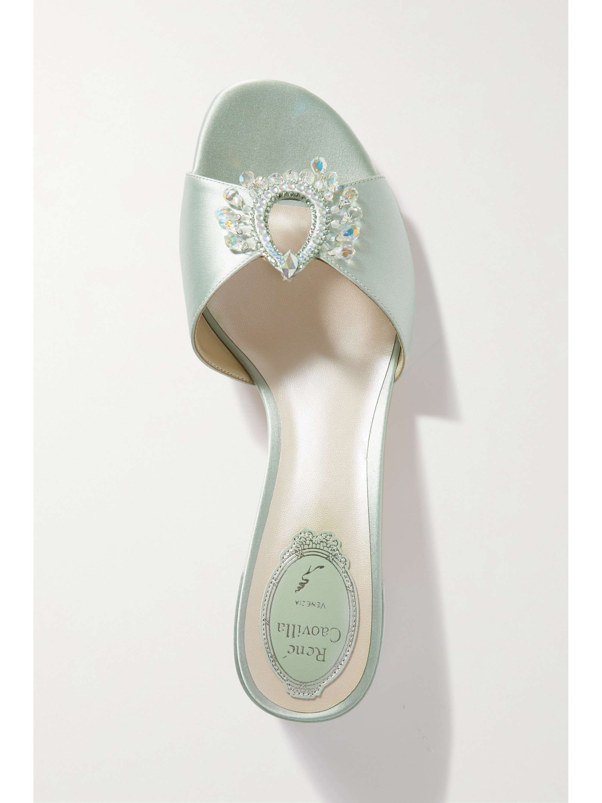 RENÉ CAOVILLA Crystal-embellished satin sandals