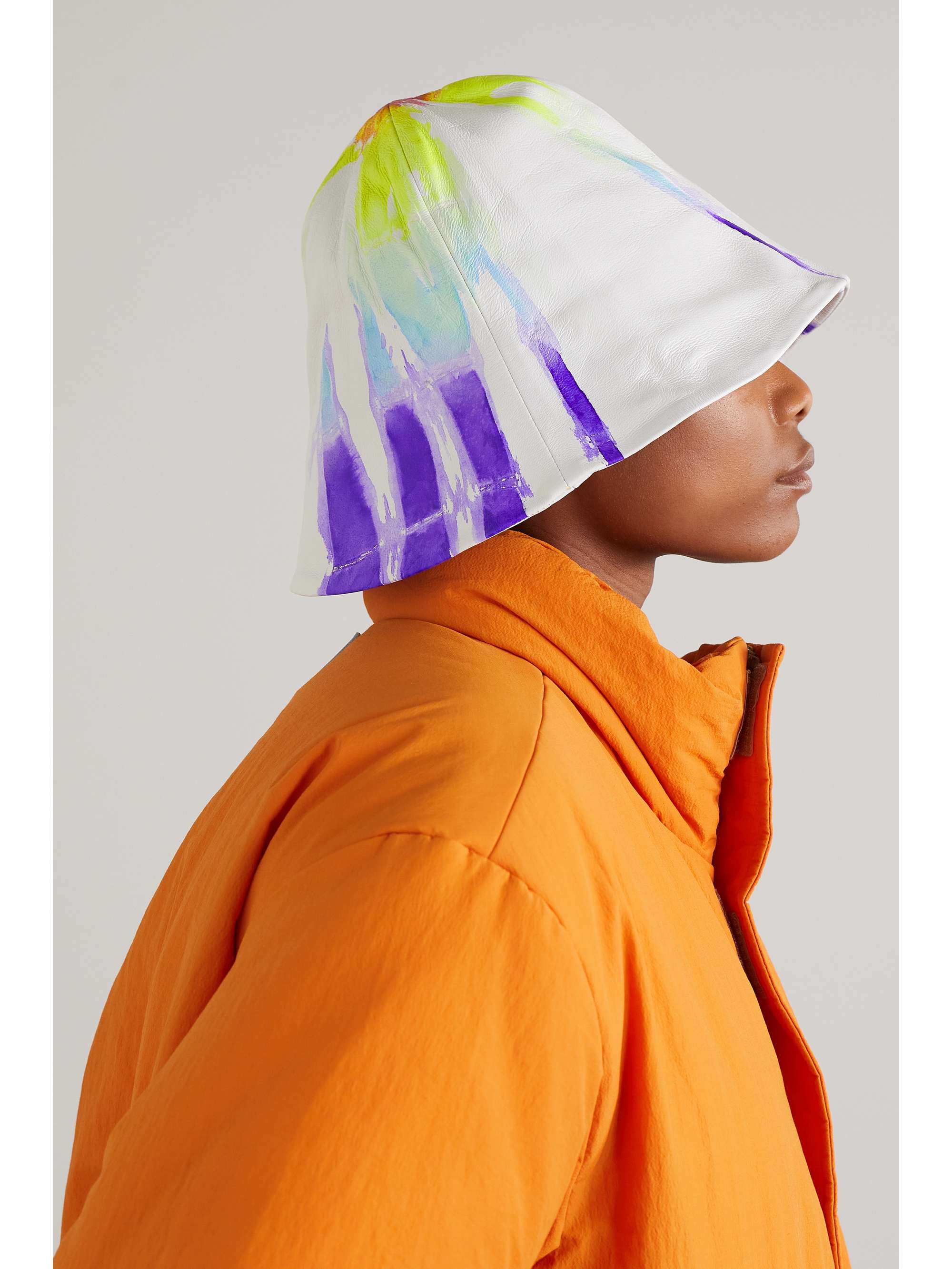 CONNER IVES Tie-dyed leather bucket hat