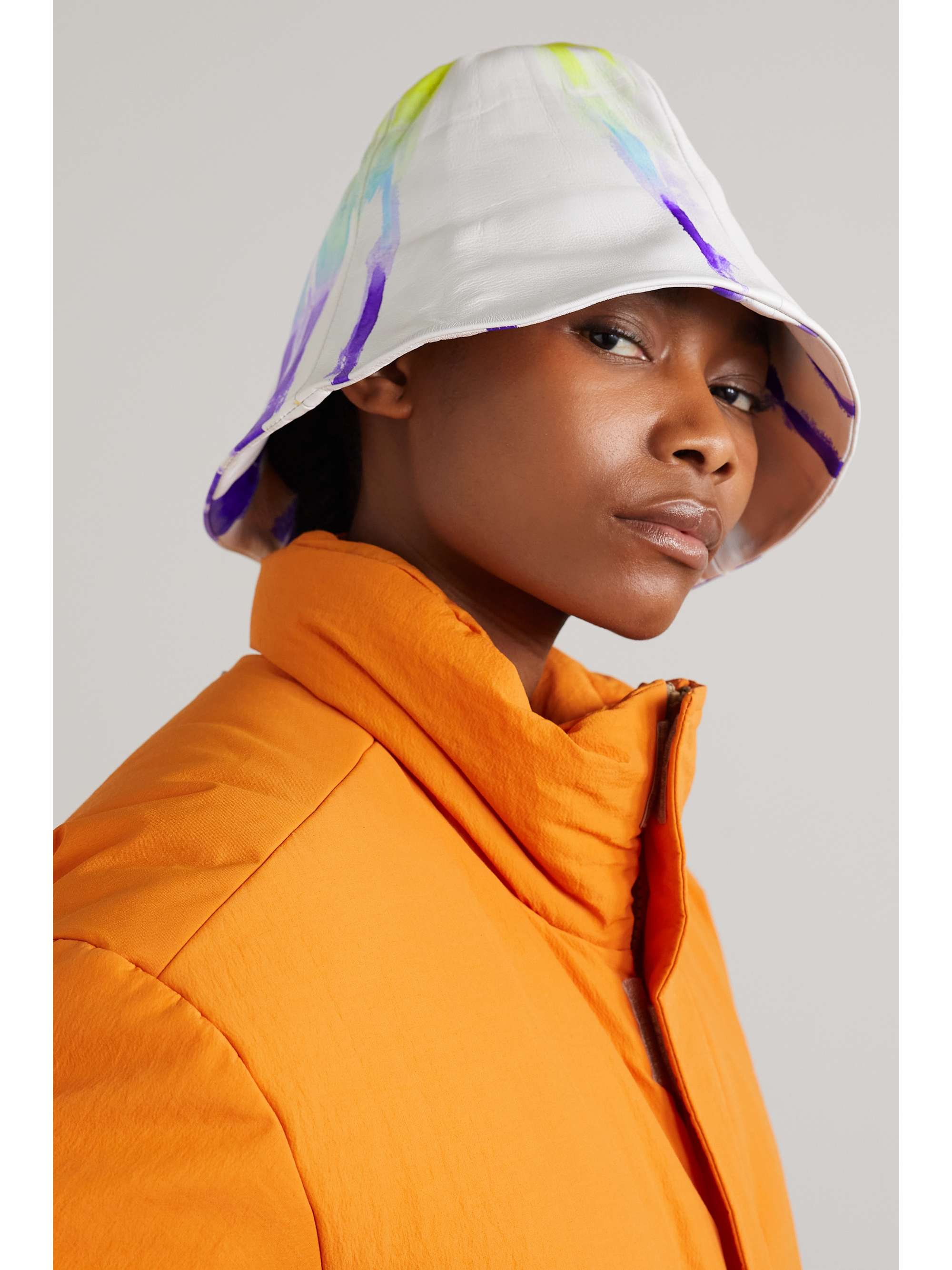 CONNER IVES Tie-dyed leather bucket hat