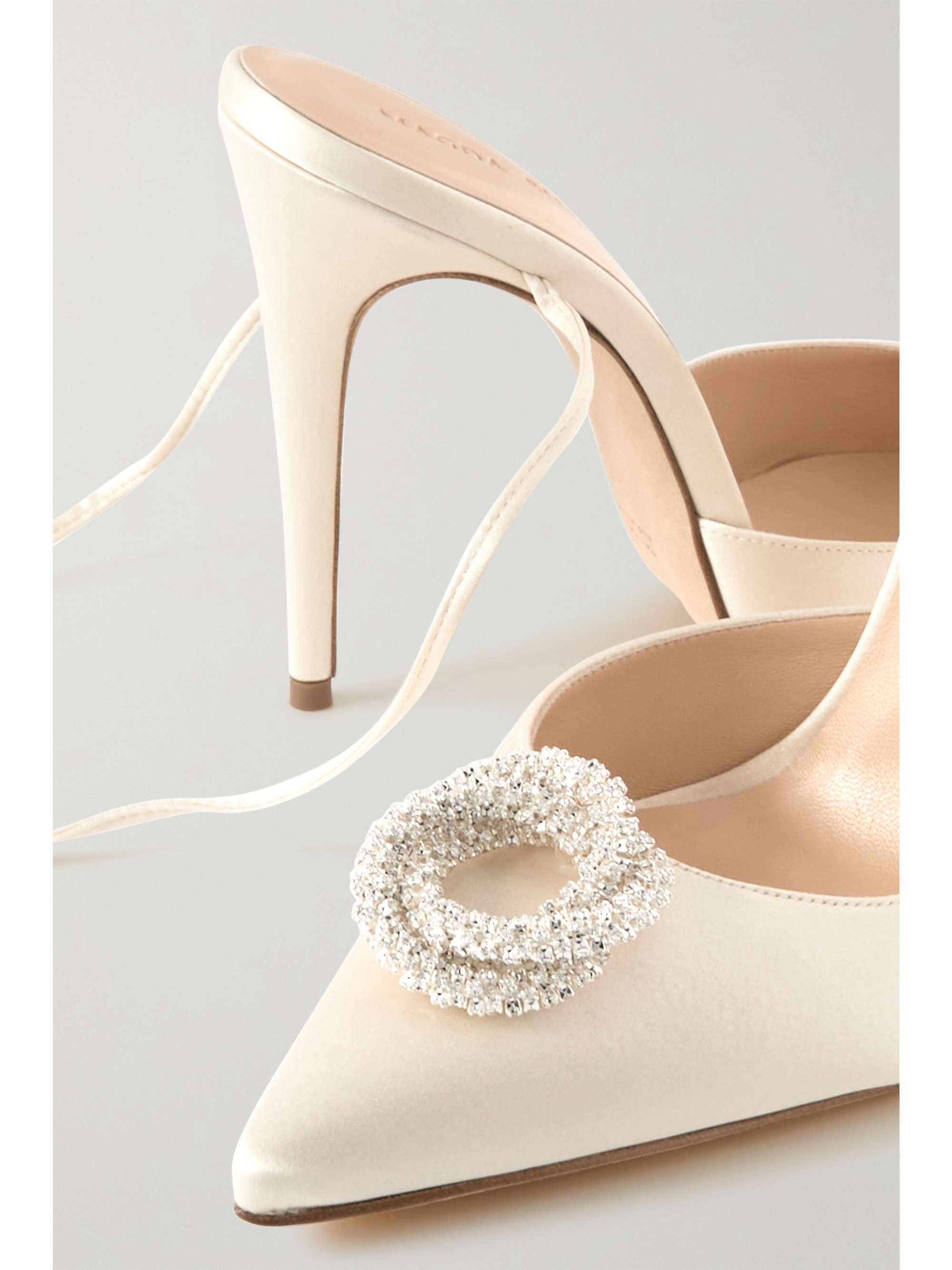 MAGDA BUTRYM Crystal-embellished satin pumps