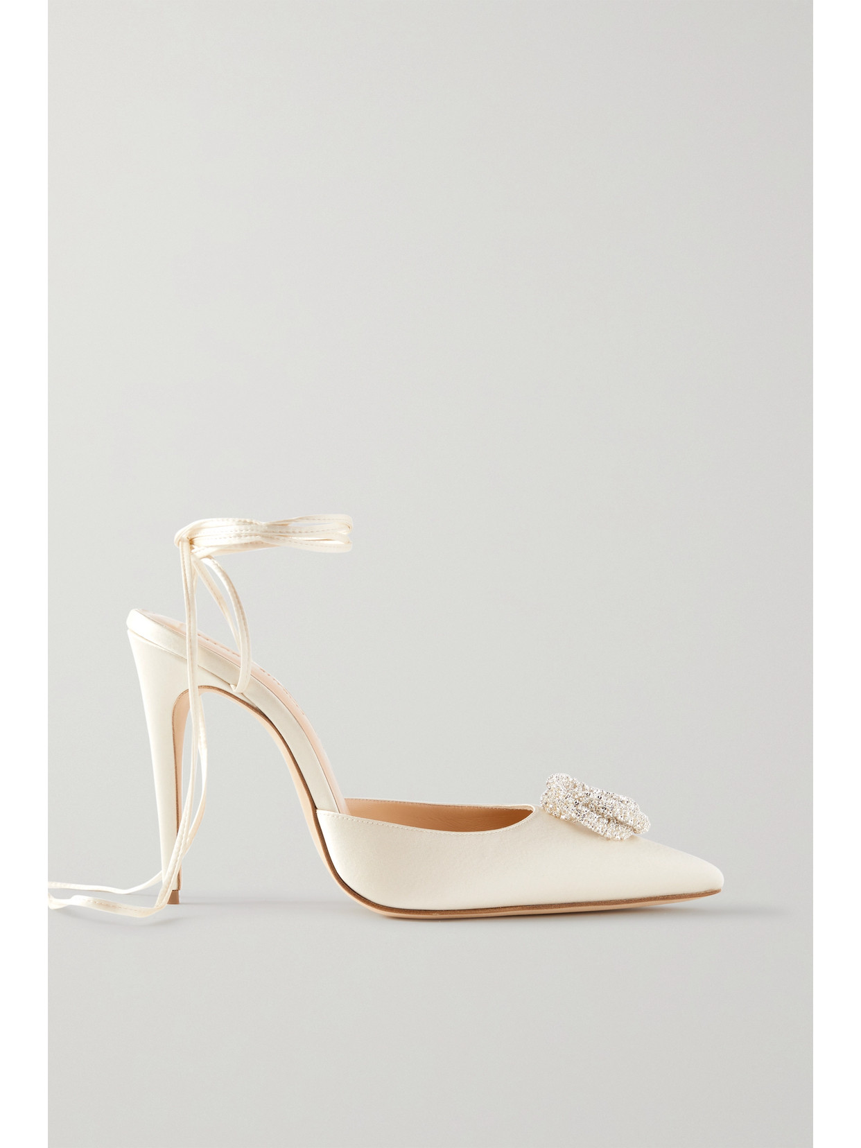 Magda Butrym Embellished Satin Pumps - White