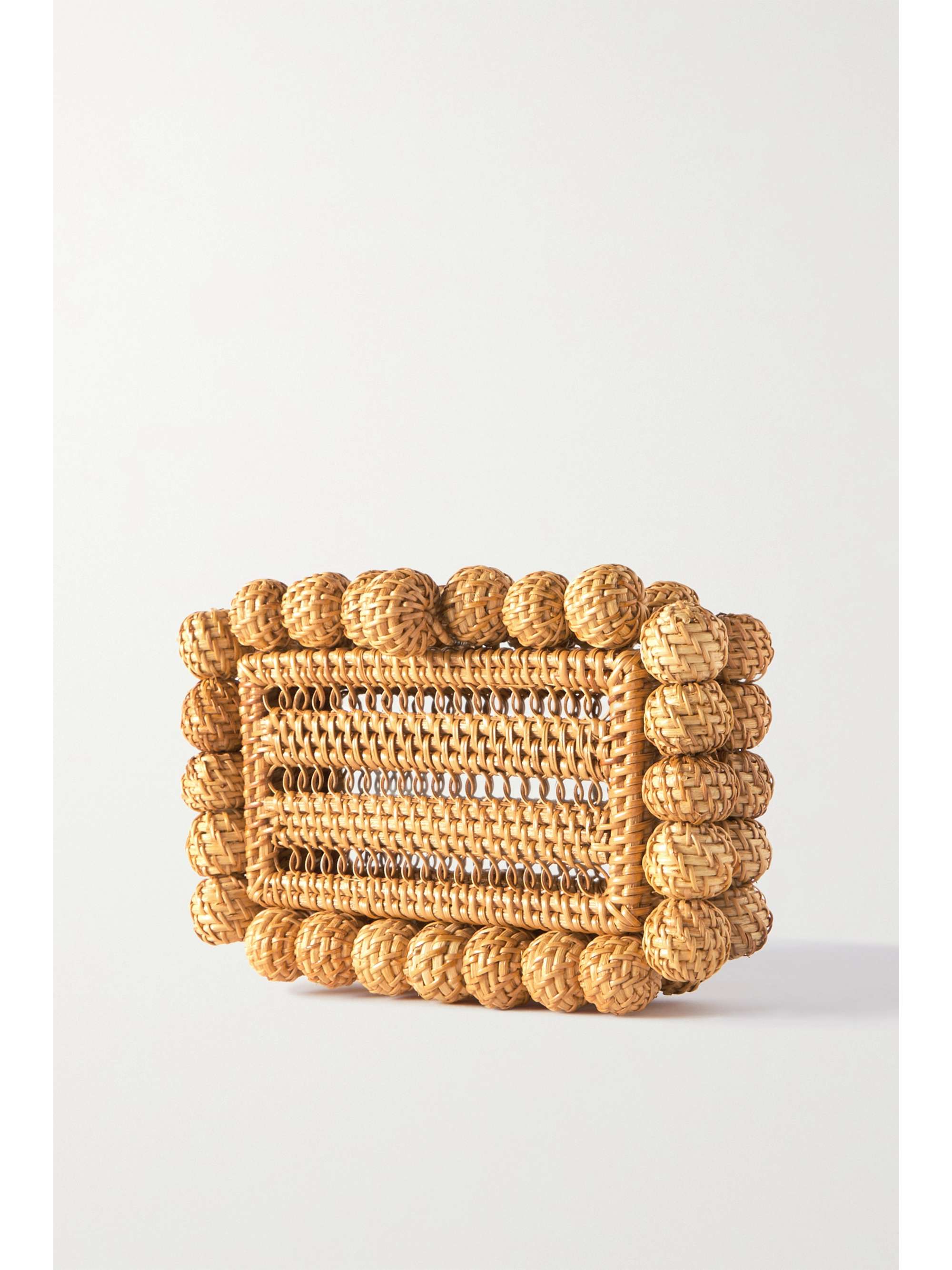 CULT GAIA Eos beaded rattan clutch