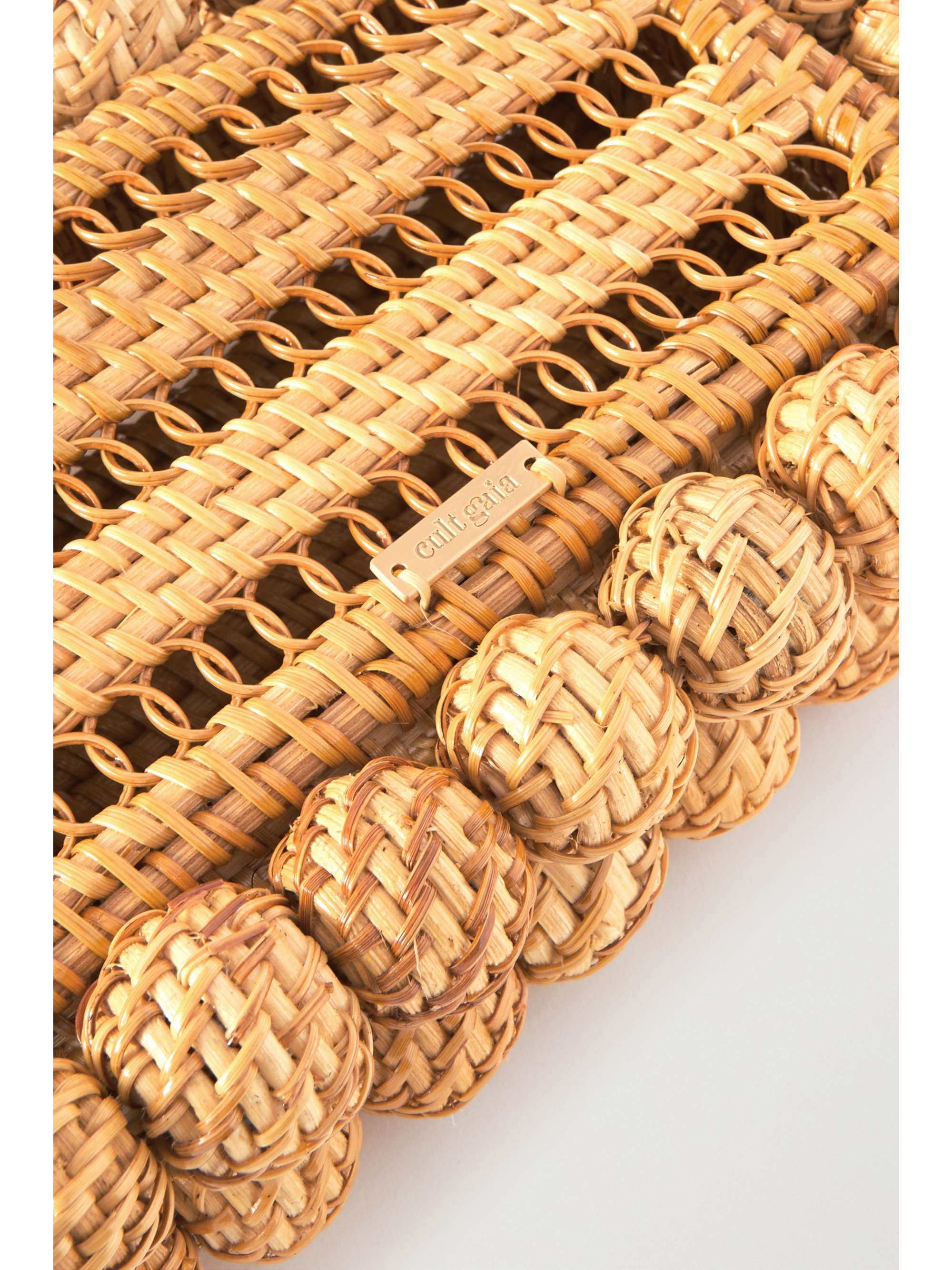 CULT GAIA Eos beaded rattan clutch
