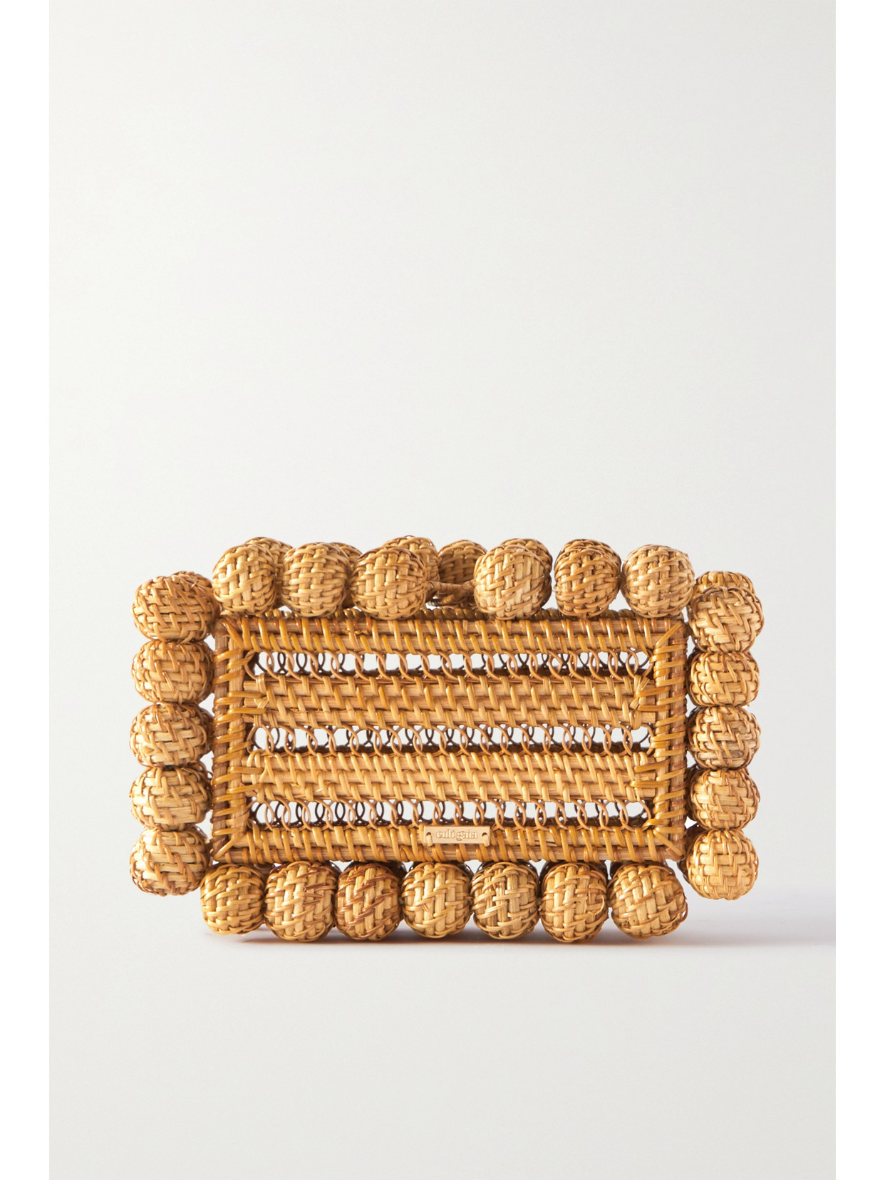 Cult Gaia Eos Beaded Rattan Clutch