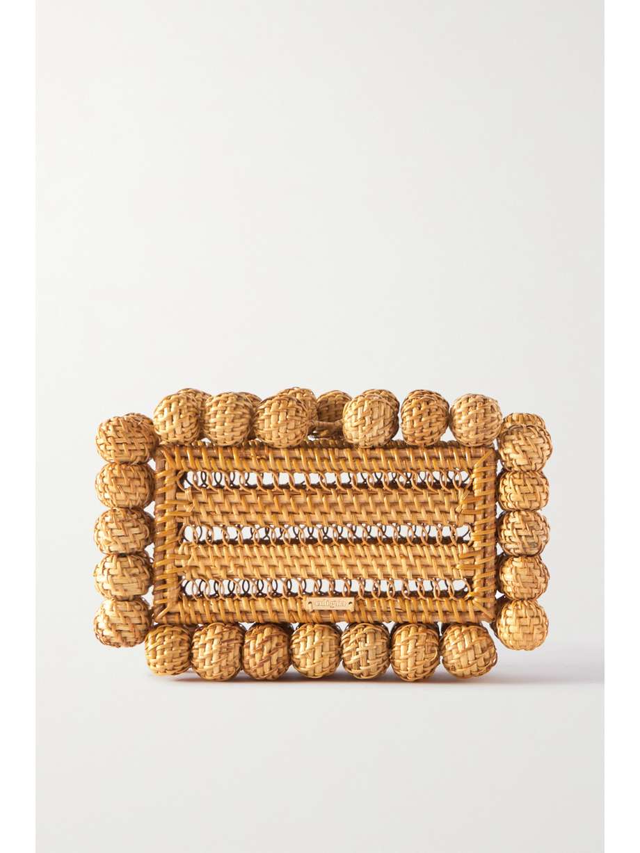 Cult Gaia rattan clutch
