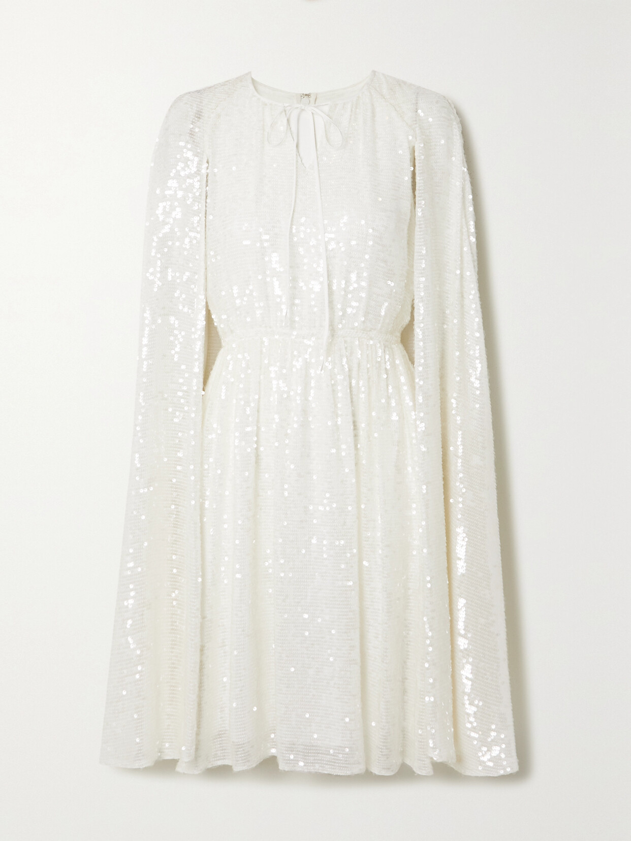 Erdem Austin Cape-effect Sequined Chiffon Midi Dress In Ivory