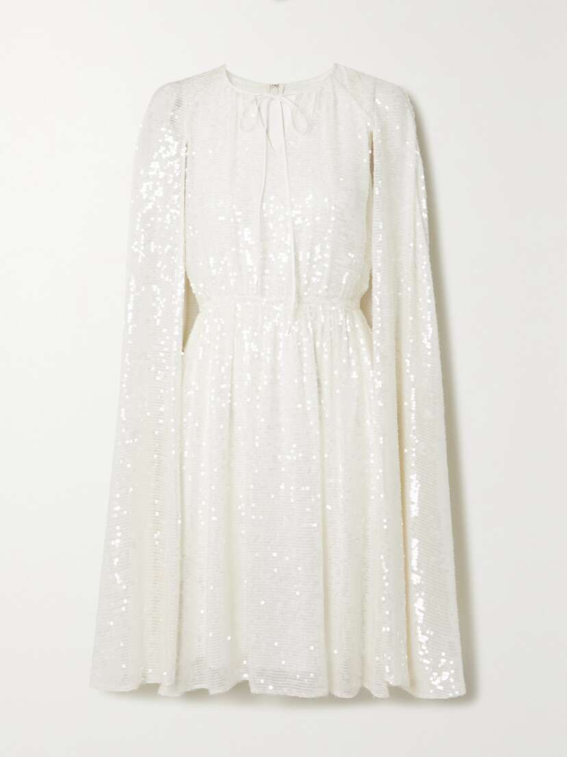 Erdem Austin Cape-effect Sequined Chiffon Midi Dress
