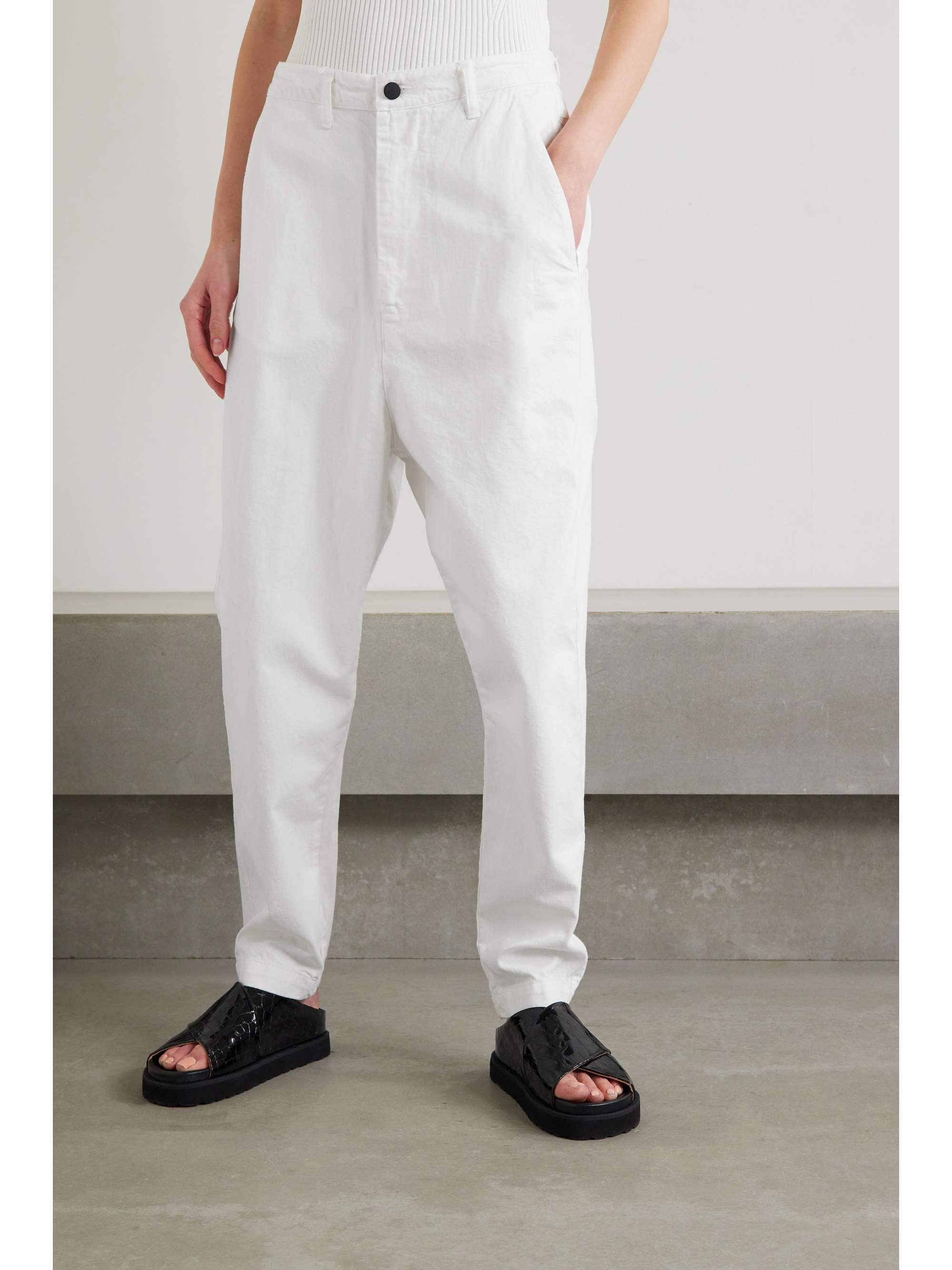 White Super Lo cotton tapered pants | BASSIKE | NET-A-PORTER