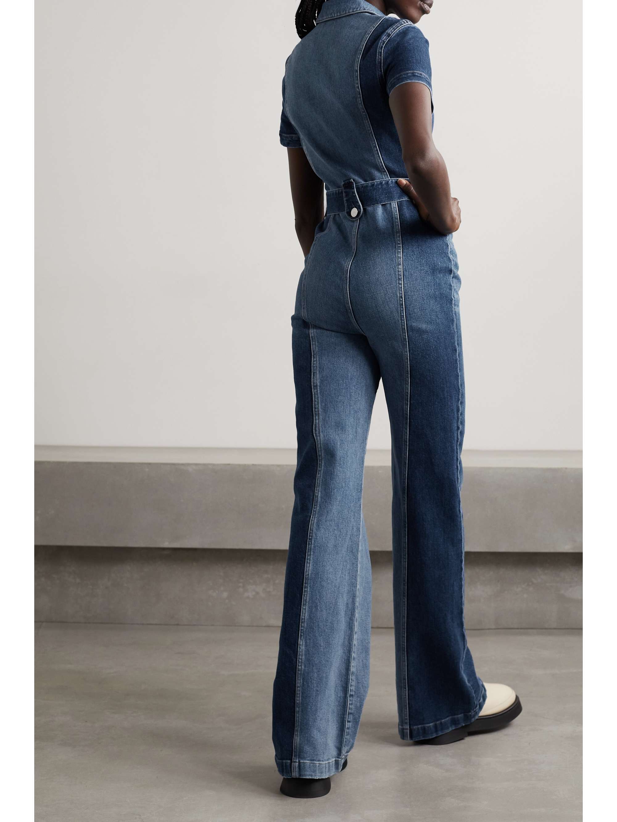 Dark denim Gorgeous belted paneled 