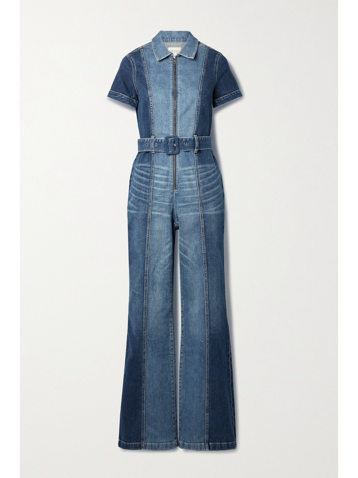 alice and olivia denim jumpsuit