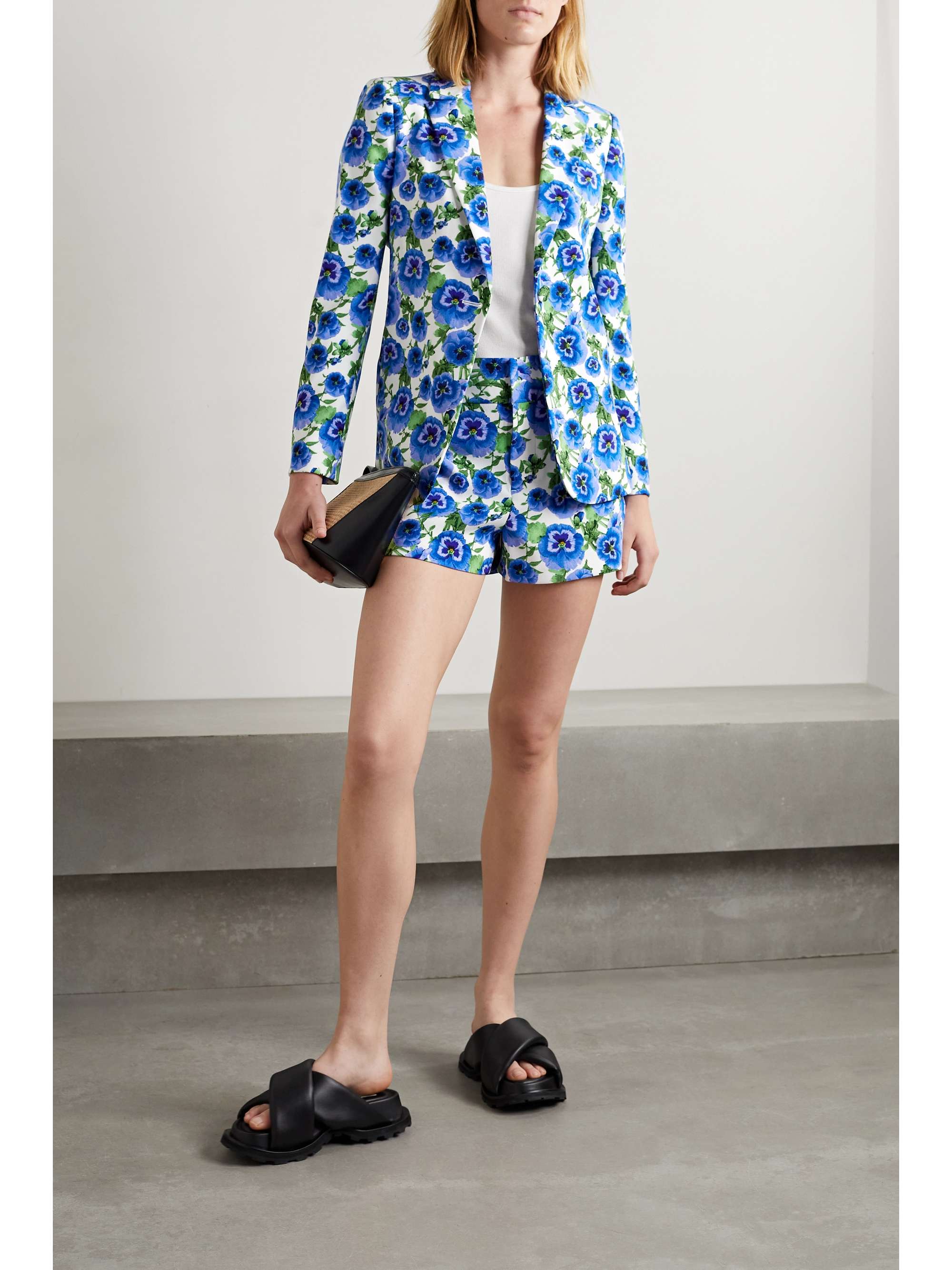 ALICE + OLIVIA Macey floral-print crepe blazer