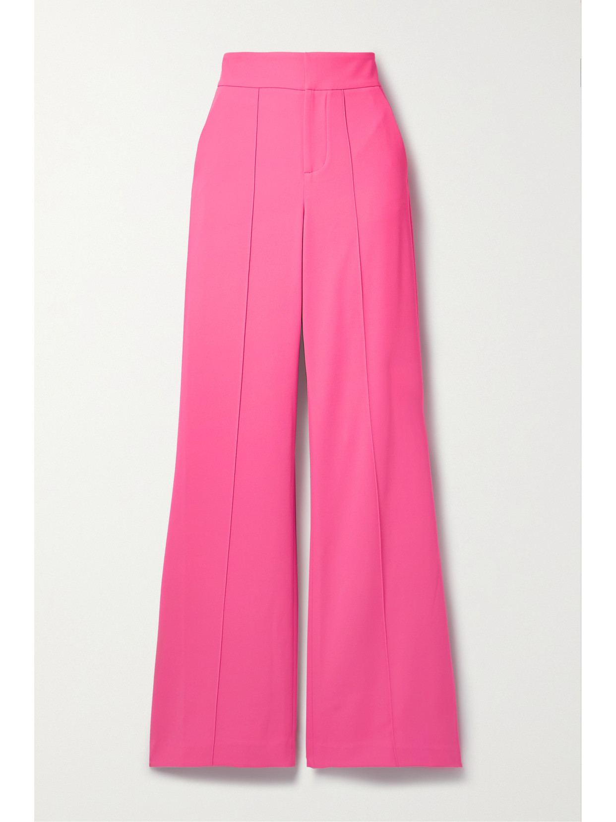 Alice And Olivia Dylan Crepe High-waist Wide-leg Pants In Pink