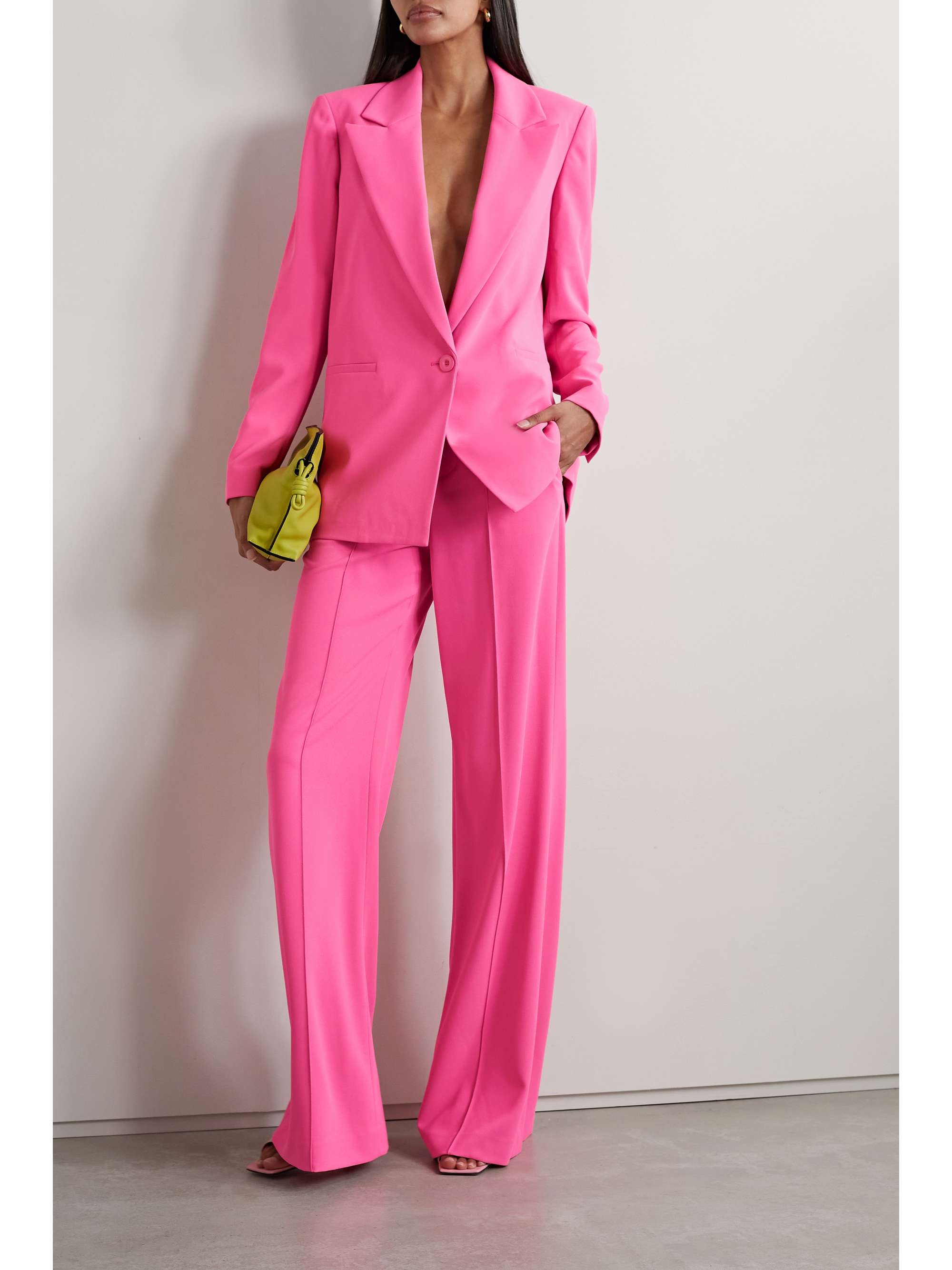 Pink Dylan crepe wide-leg pants | ALICE 