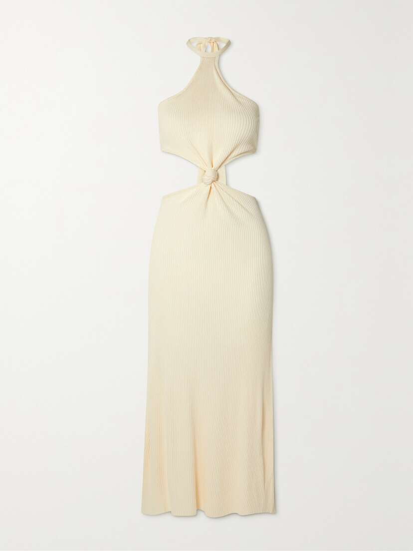 Cult Gaia Cameron Cutout Ribbed-knit Halterneck Midi Dress
