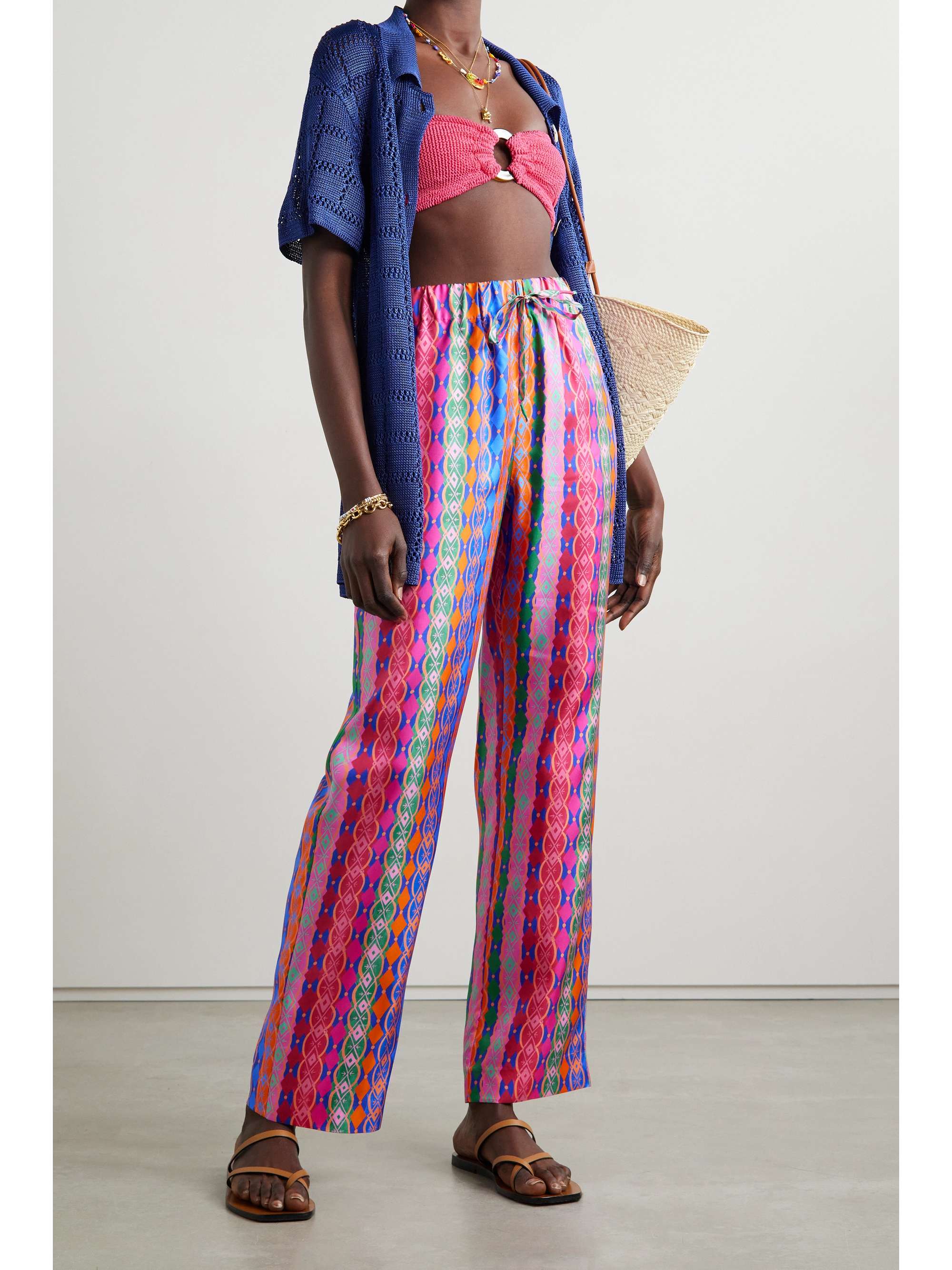 Pink Paige-C printed silk-twill 