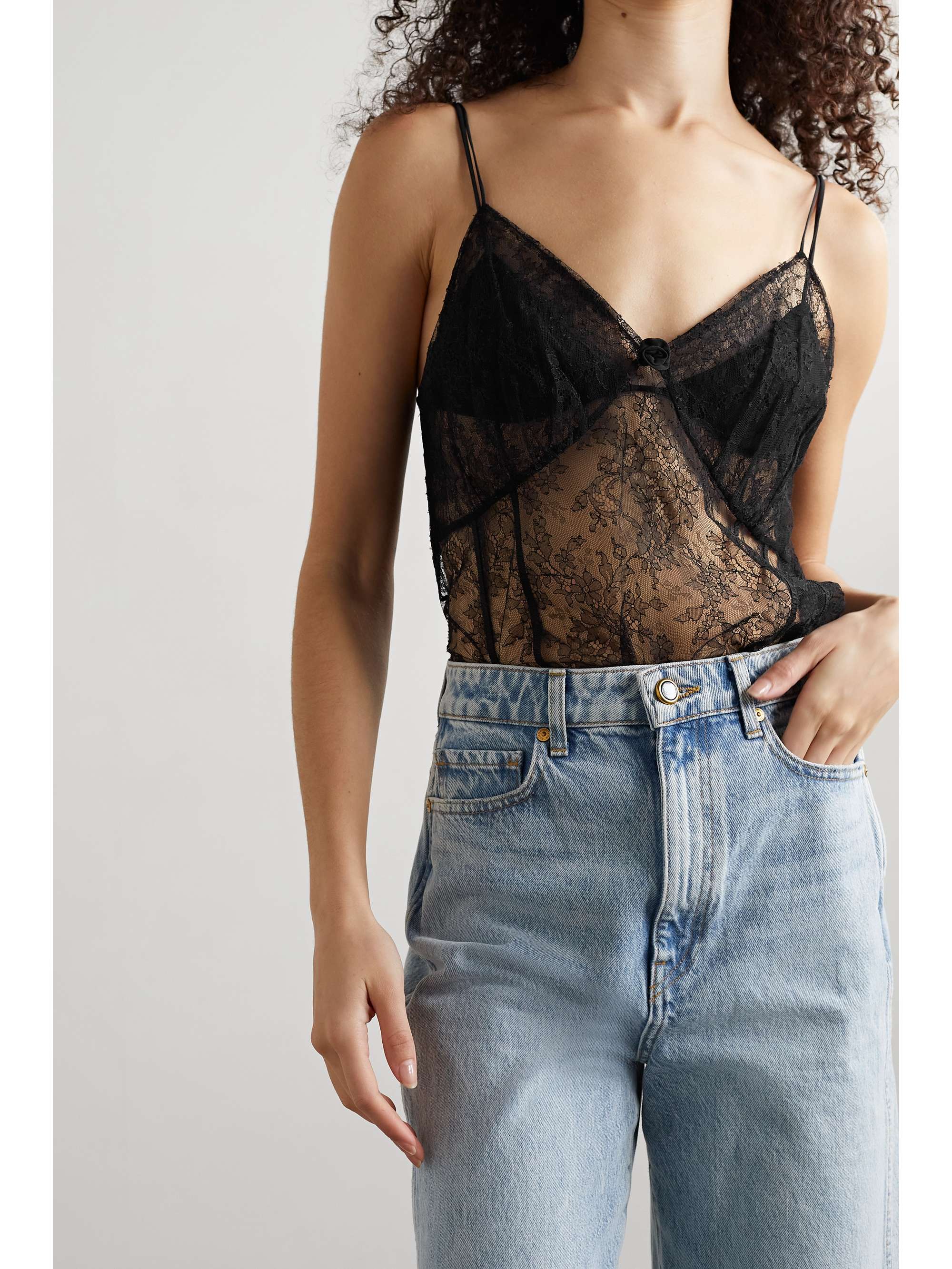 KHAITE Nano Chantilly lace camisole