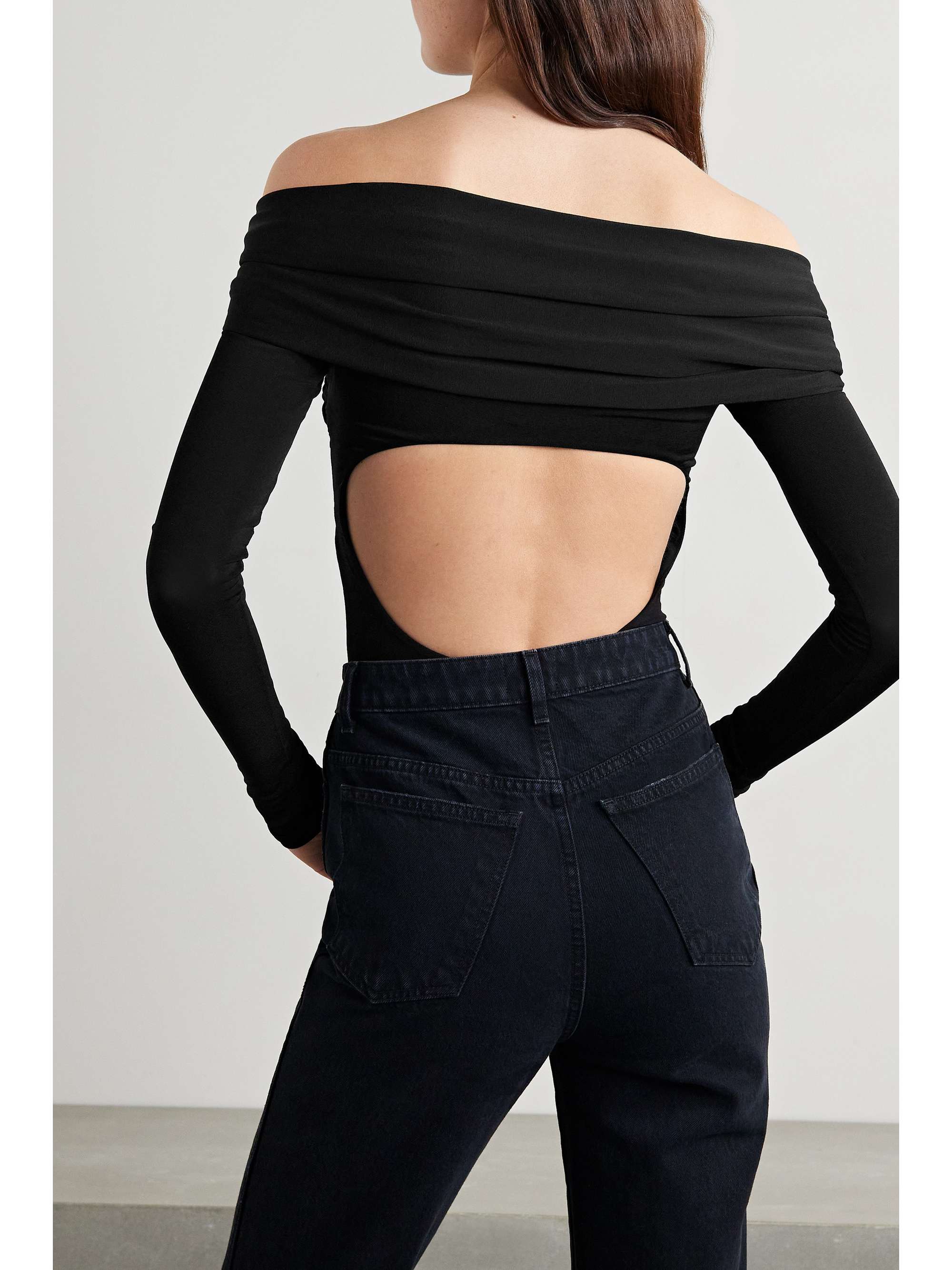 KHAITE Cibo off-the-shoulder twisted stretch-jersey bodysuit