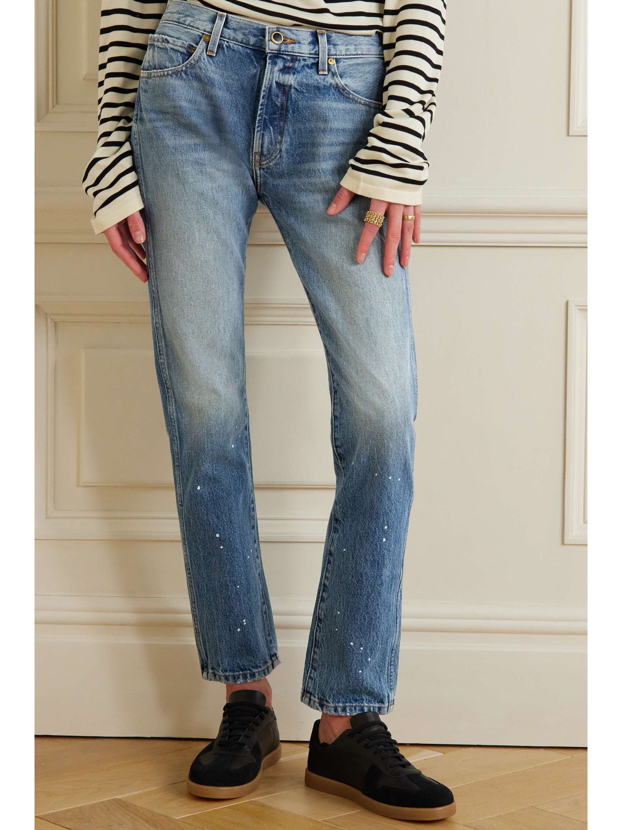 Blue Kyle distressed low-rise straight 