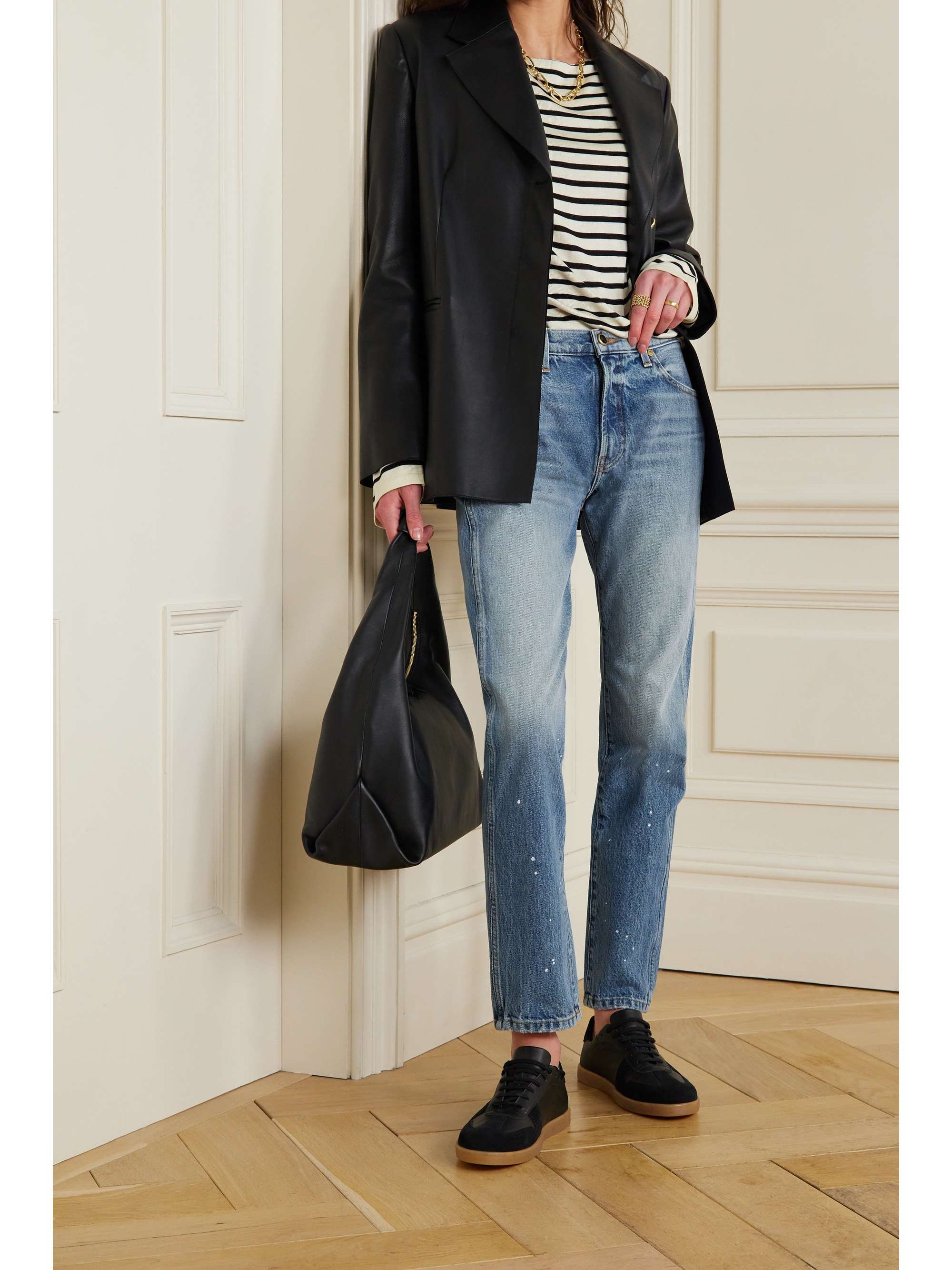 Blue Kyle distressed low-rise straight 