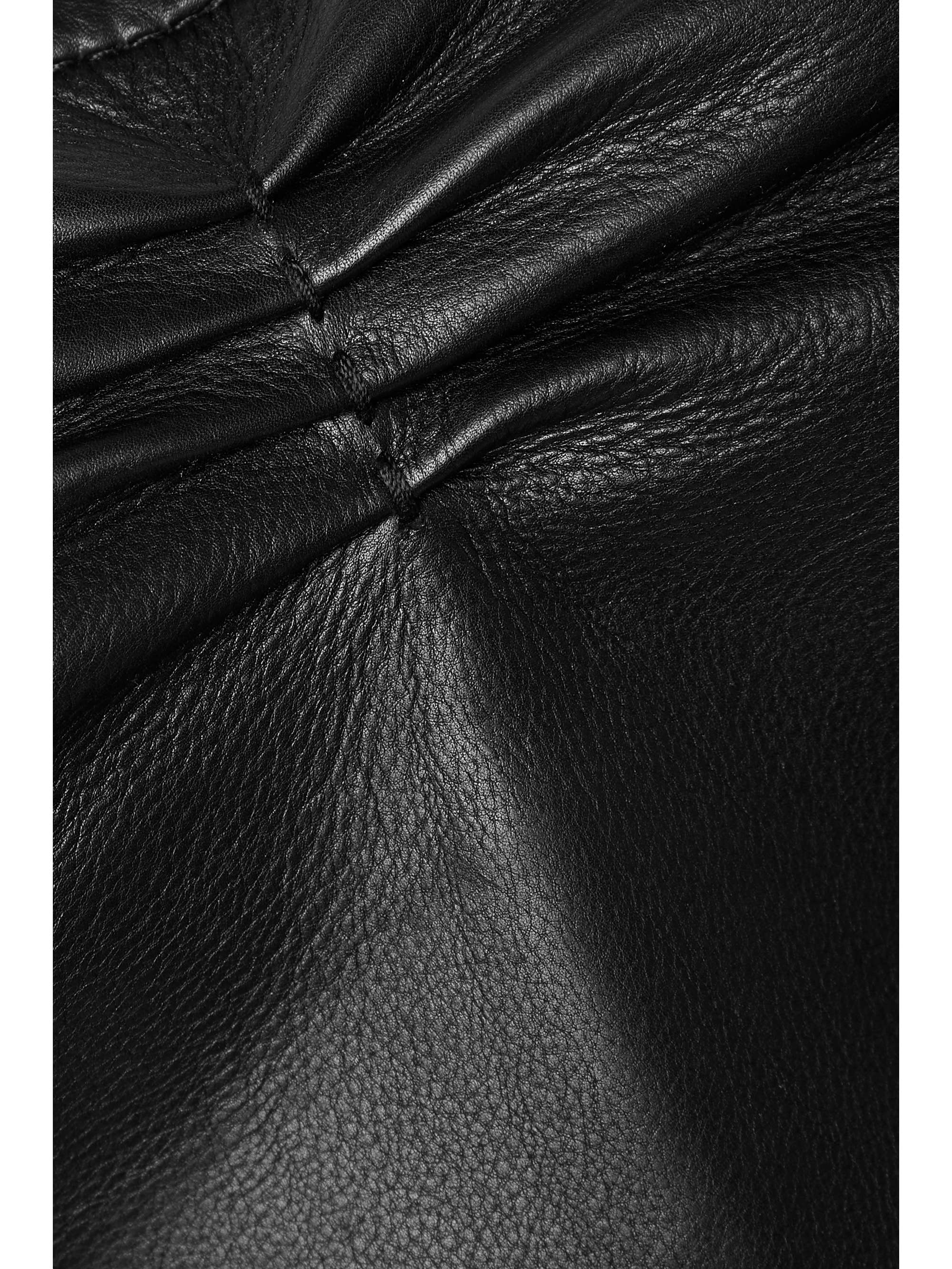 KHAITE Blanche strapless leather peplum top