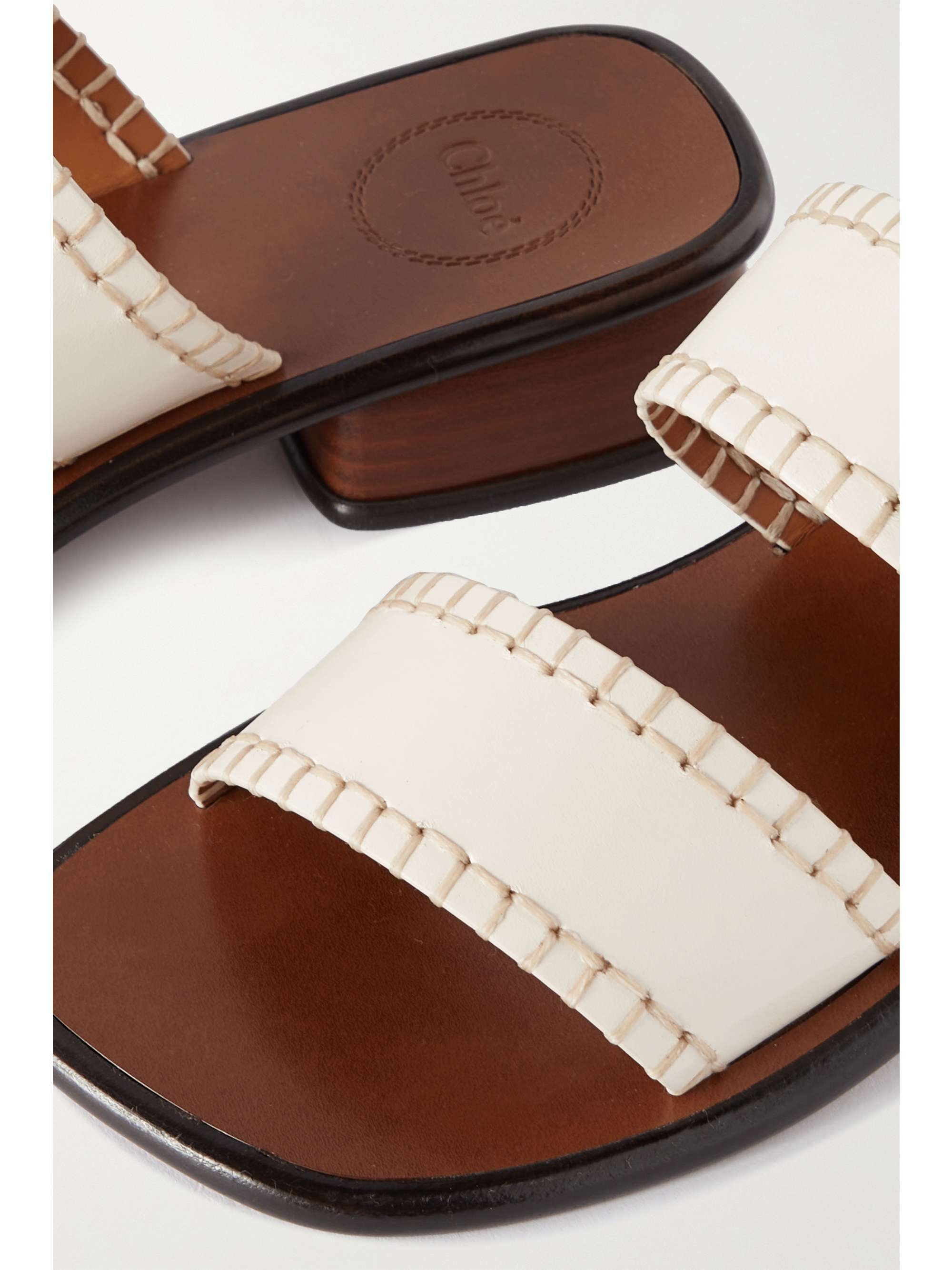 CHLOÉ Laia embroidered leather mules