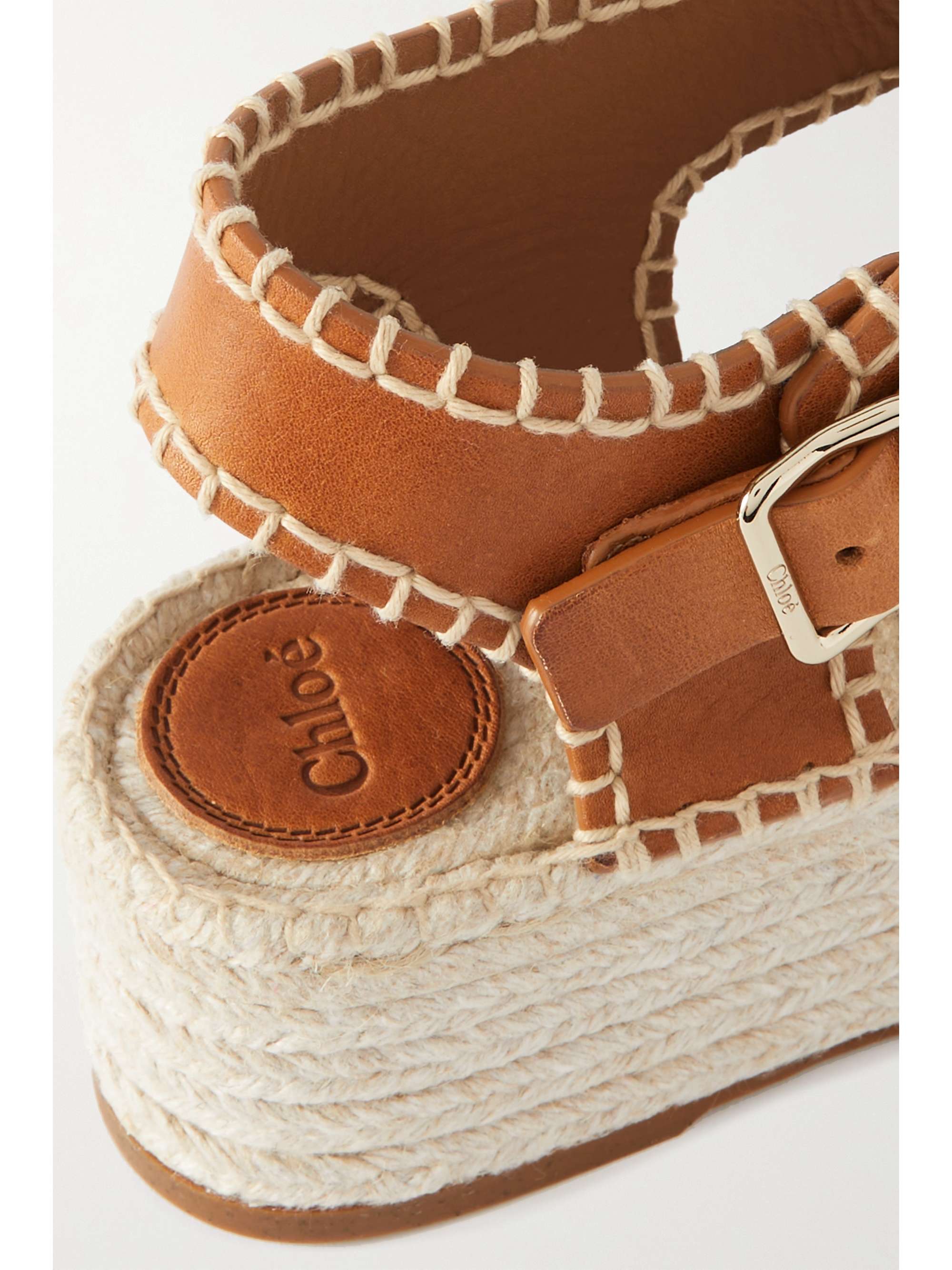 leather platform espadrilles