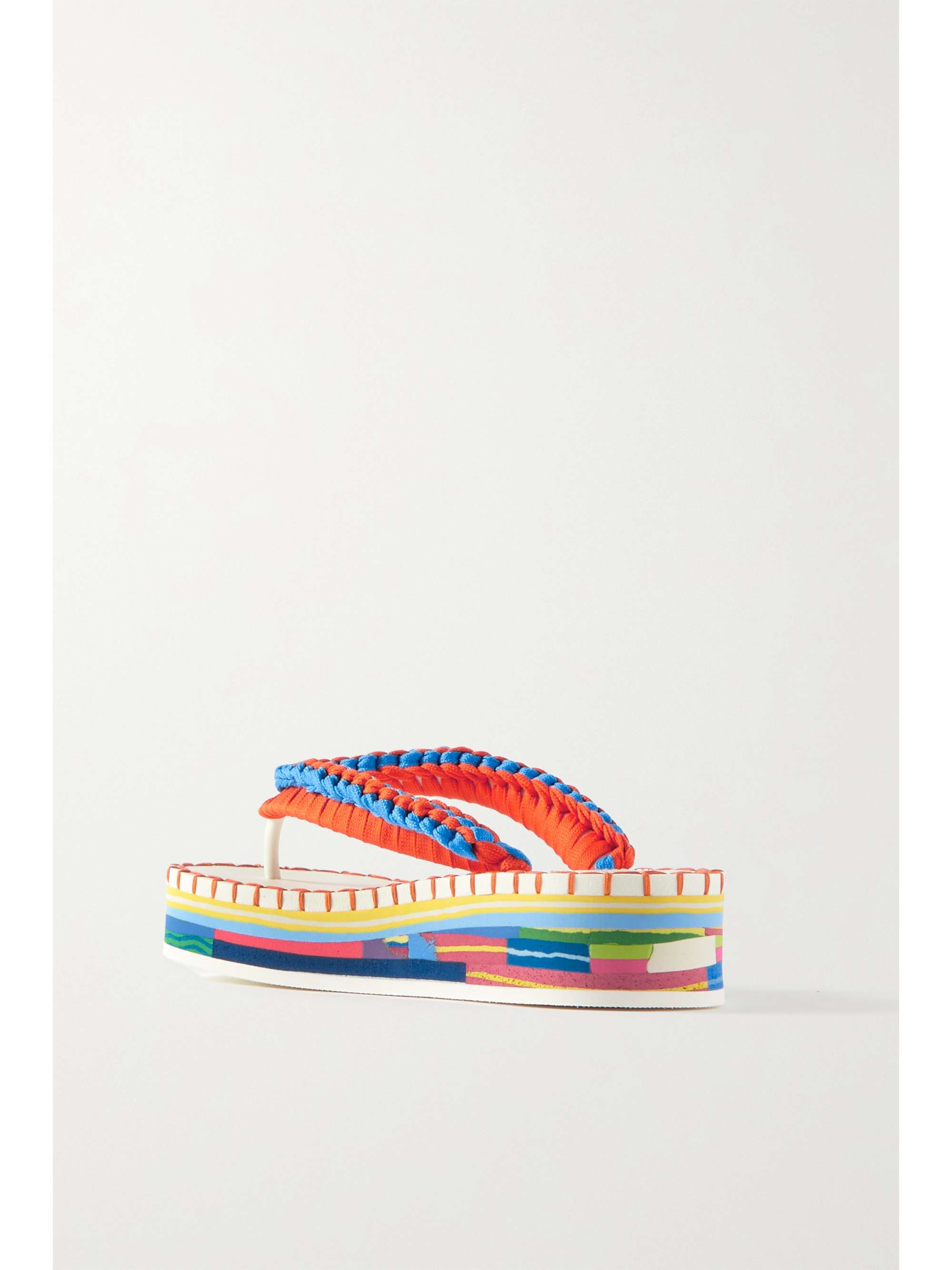 CHLOÉ Lou recycled crochet and rubber flip flops
