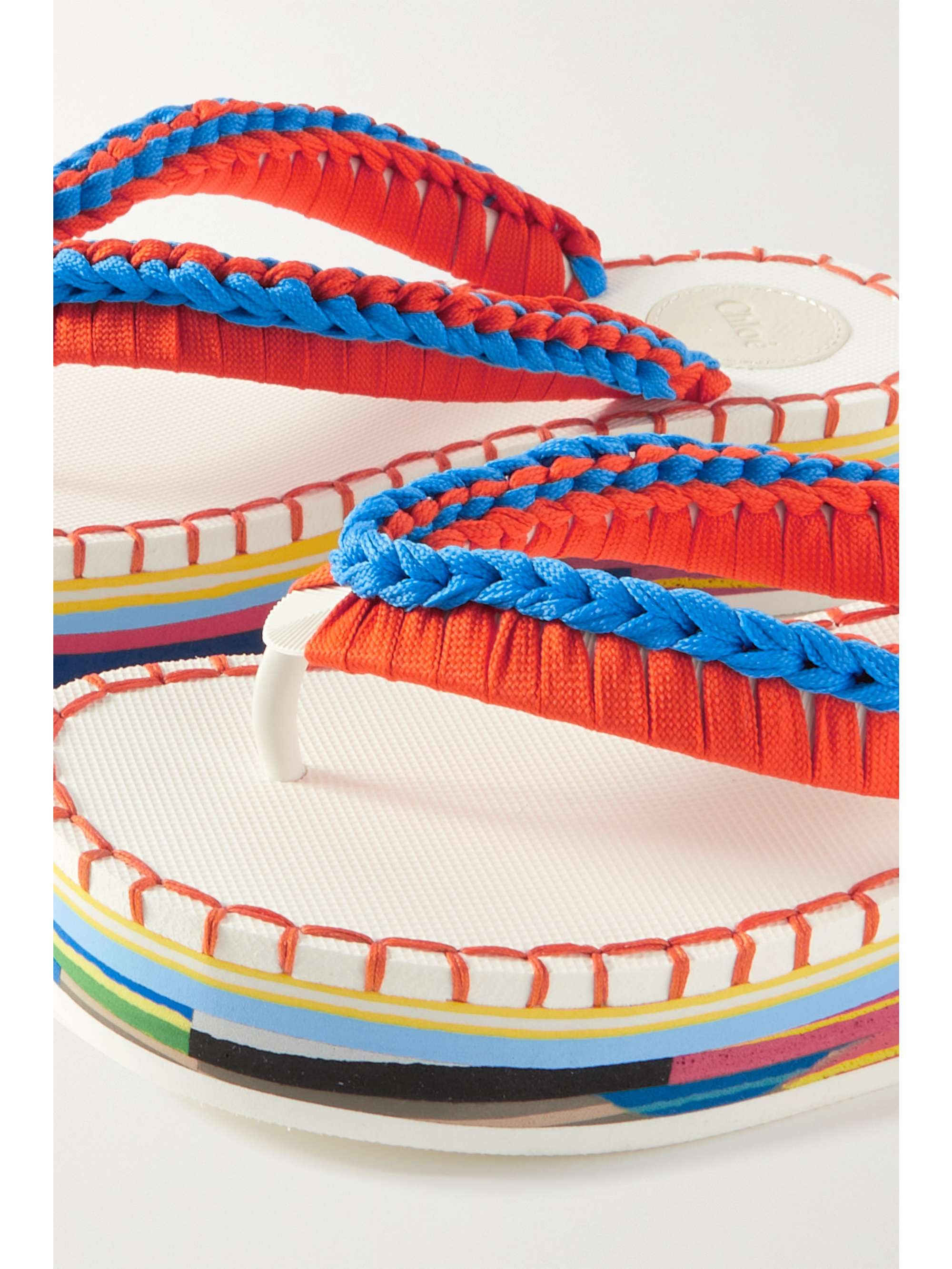 CHLOÉ Lou recycled crochet and rubber flip flops