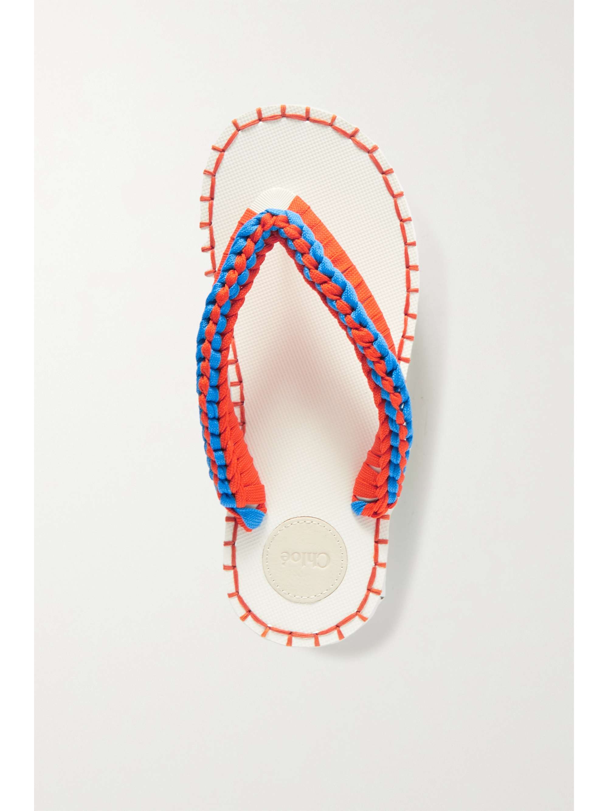 CHLOÉ Lou recycled crochet and rubber flip flops