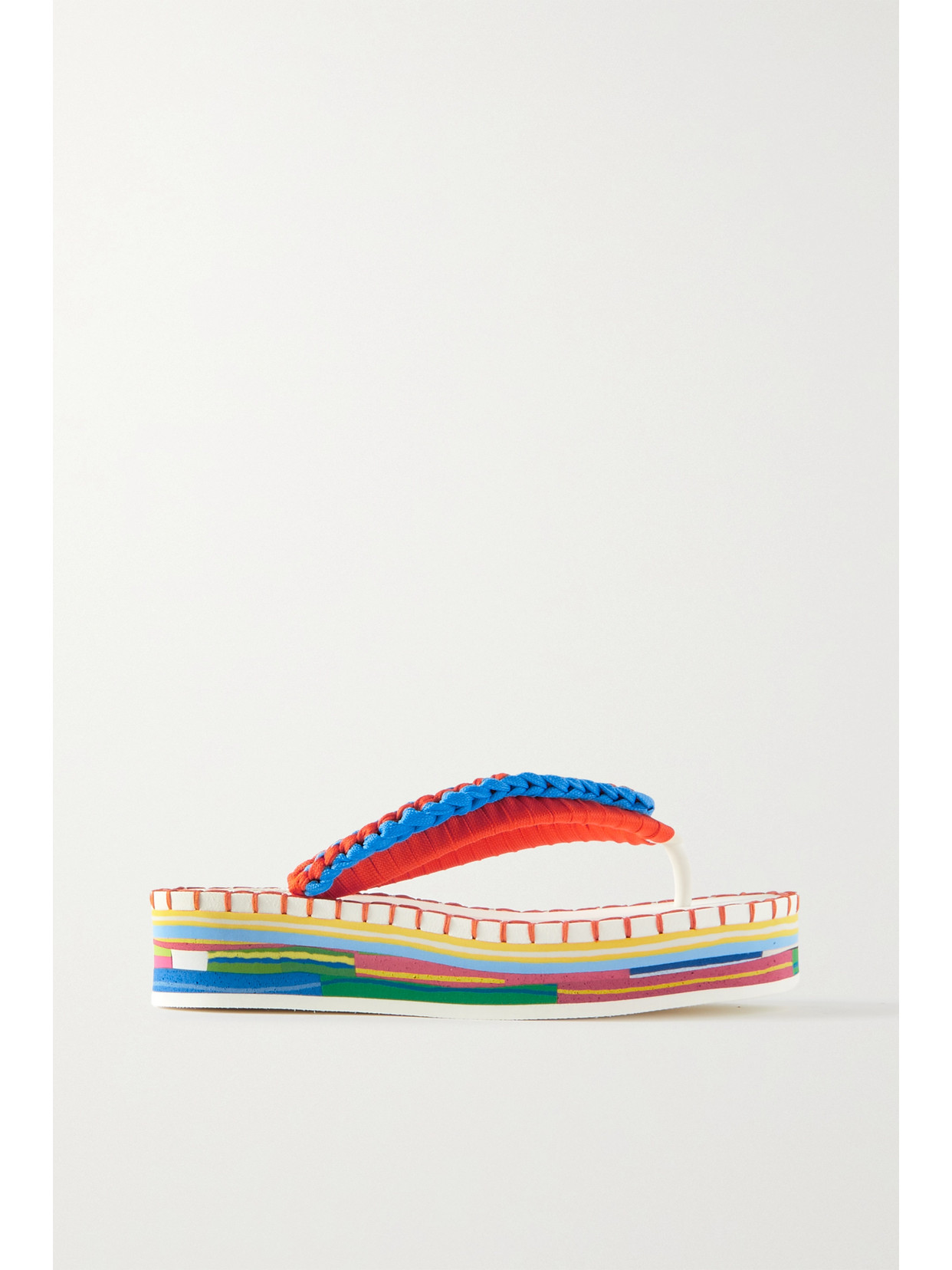 Chloé Lou Recycled Crochet And Rubber Flip Flops In White