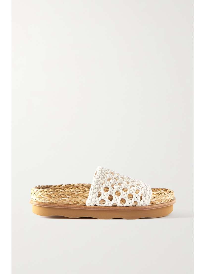 Chloé Wavy Crocheted Platform Slides