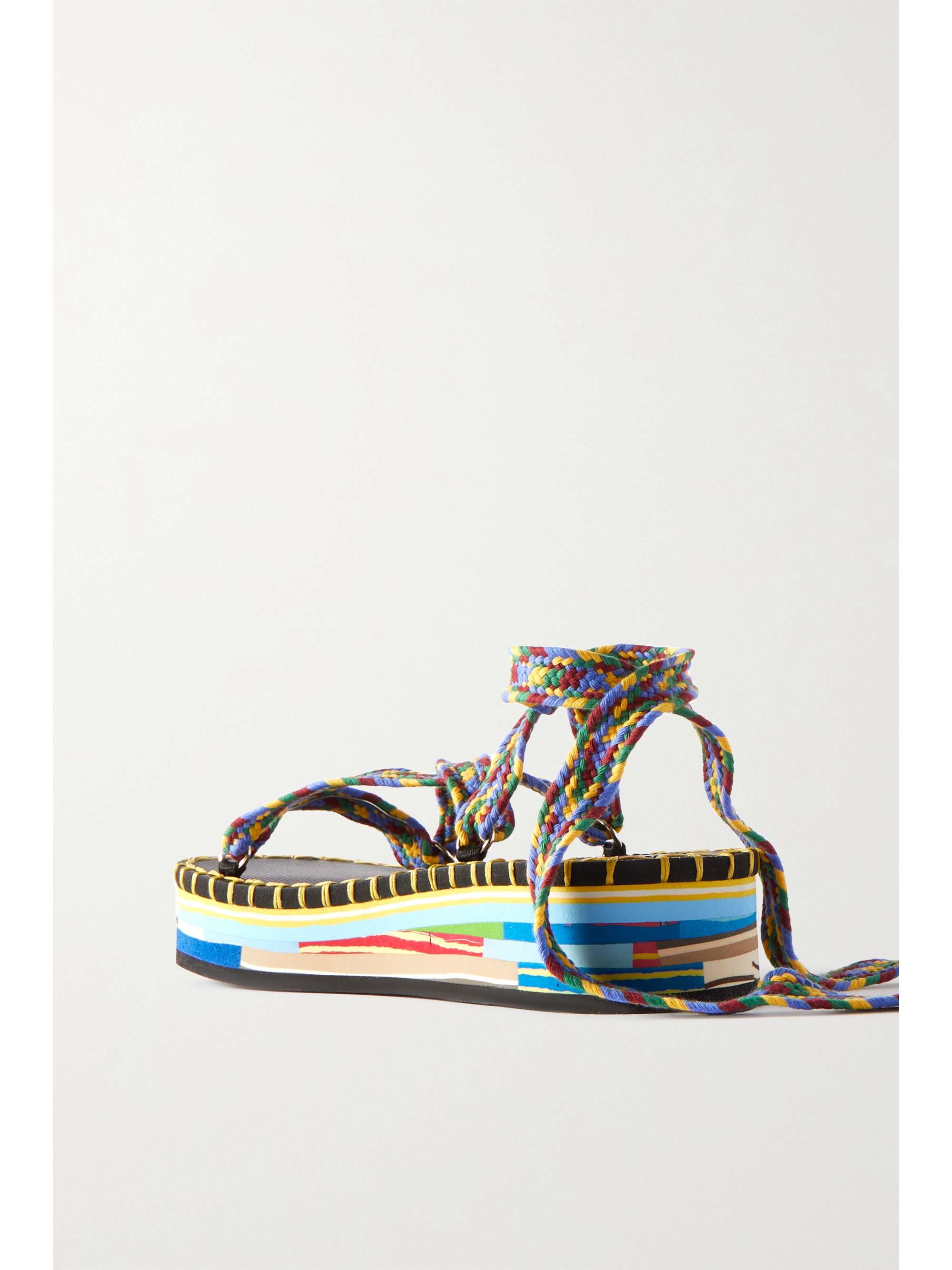 CHLOÉ Lou braided recycled cotton-blend platform sandals