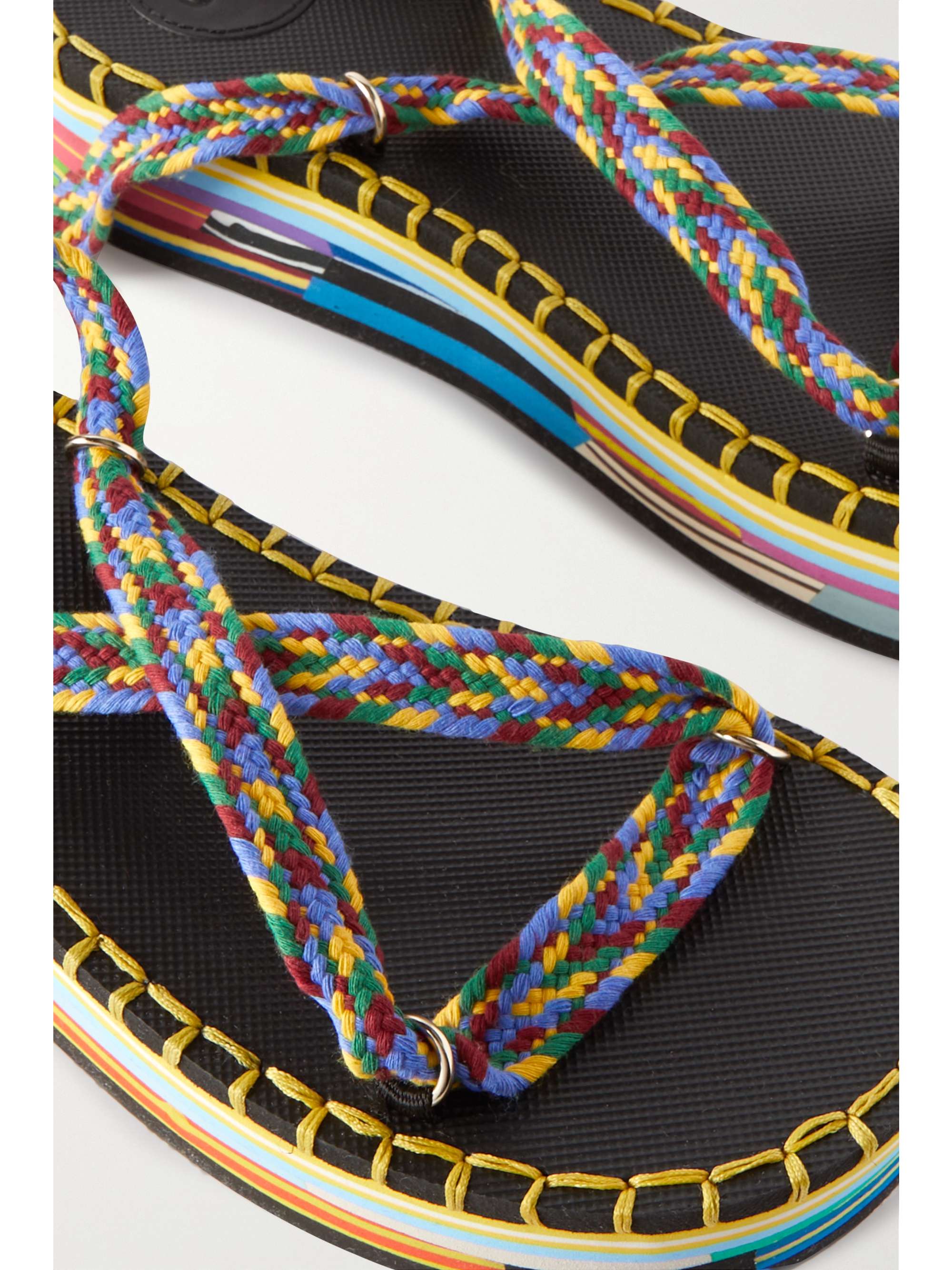 CHLOÉ Lou braided recycled cotton-blend platform sandals
