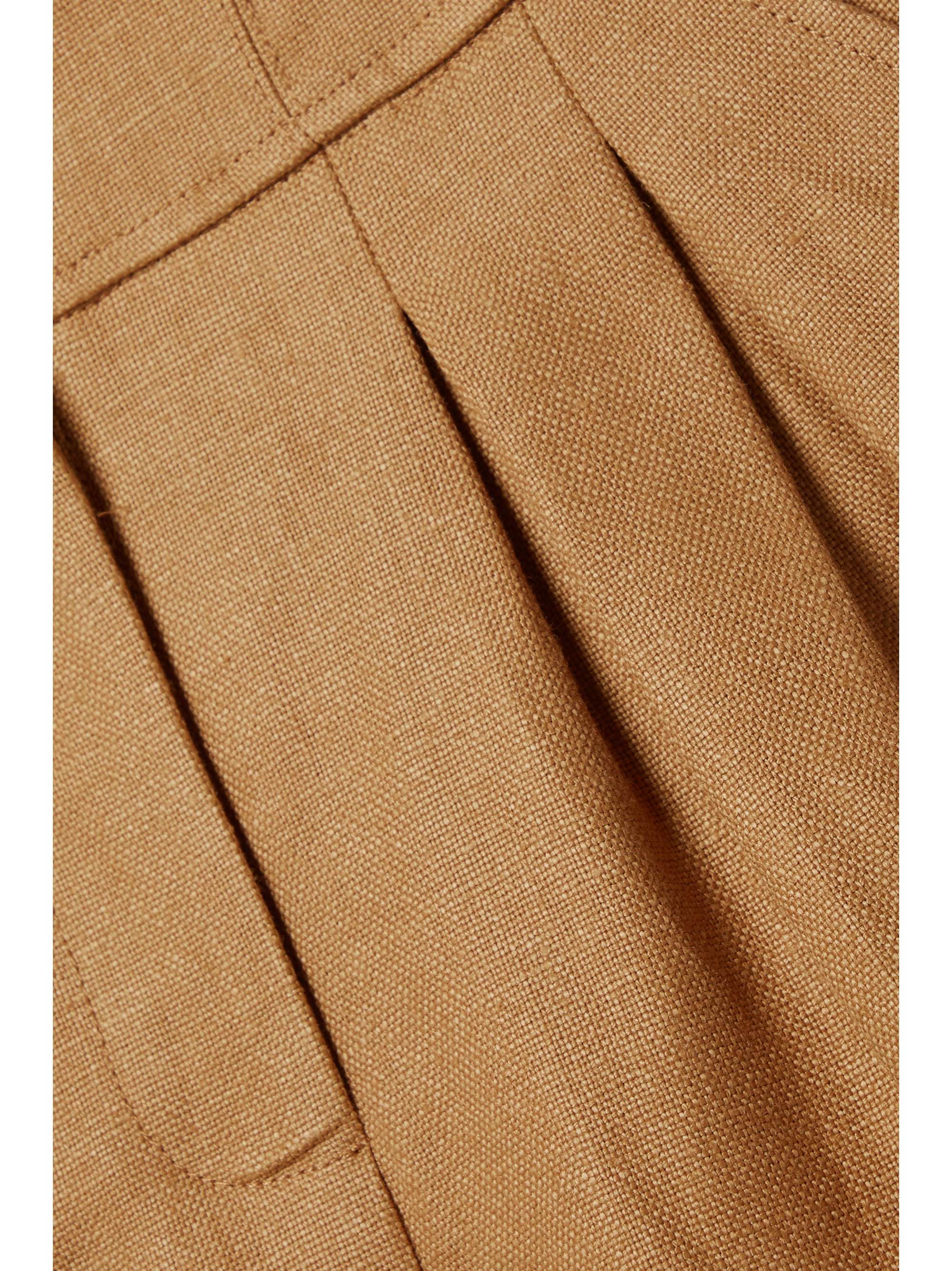 VERONICA BEARD Alicia pleated linen shorts