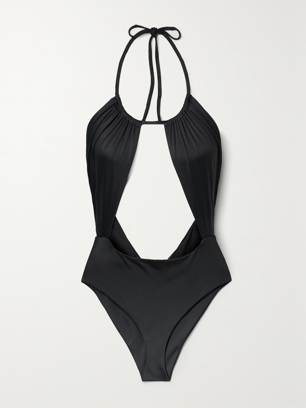 Rosetta Getty Cutout Recycled Halterneck Swimsuit - Black