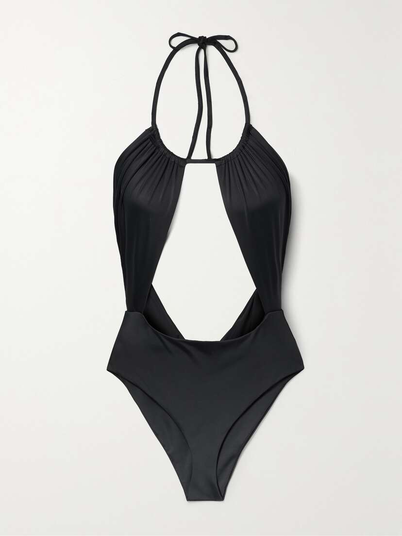 Rosetta Getty Cutout Recycled Halterneck Swimsuit