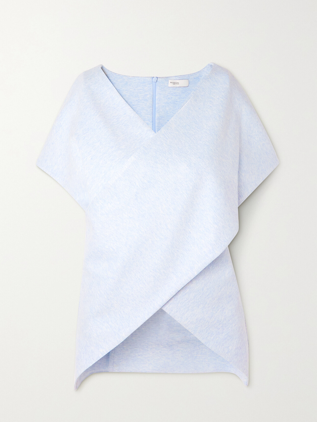 Rosetta Getty Crossover Mélange Jersey Top In Blue
