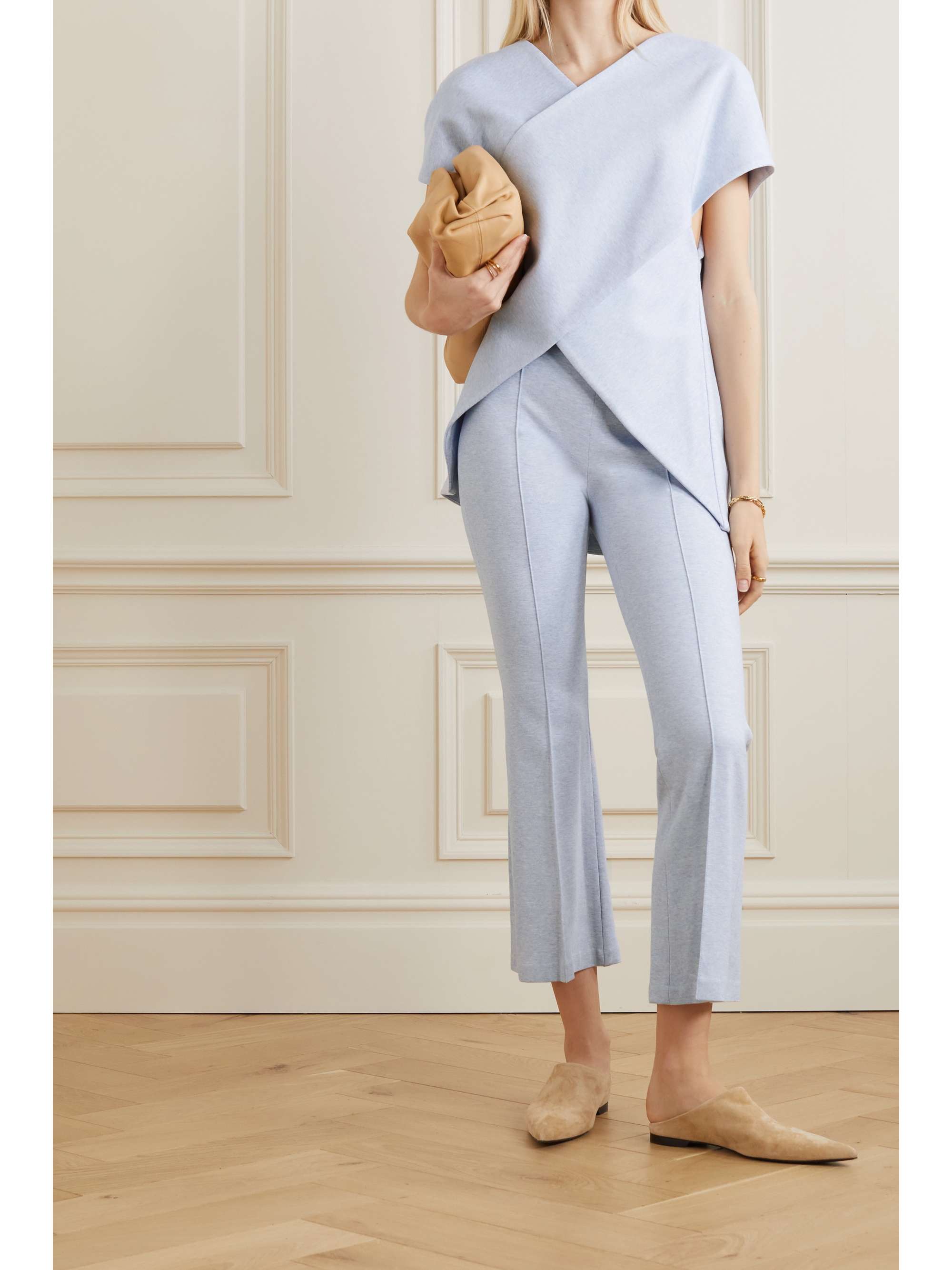 ROSETTA GETTY Crossover mélange jersey top