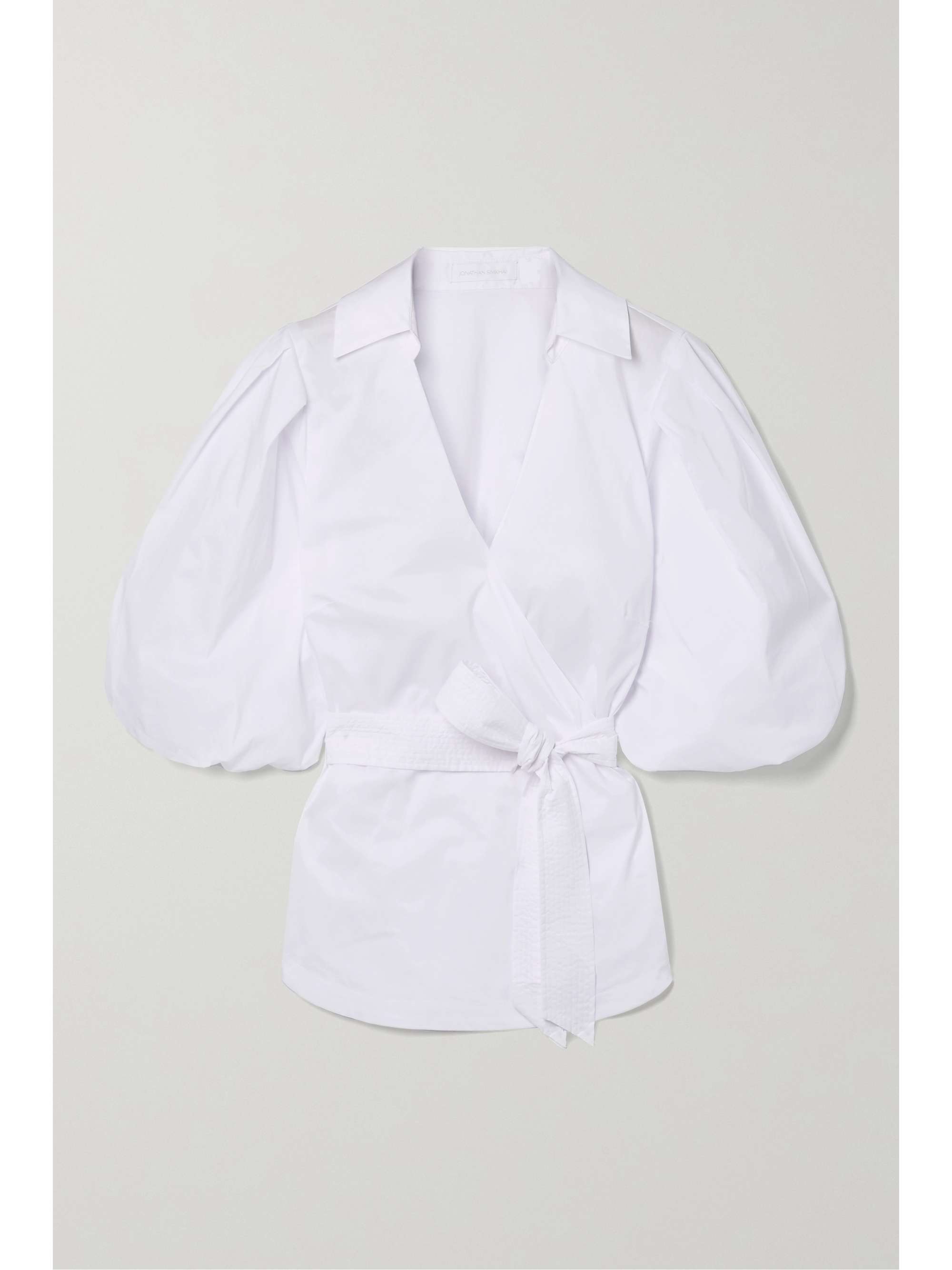 White Waverly cotton-blend poplin wrap 