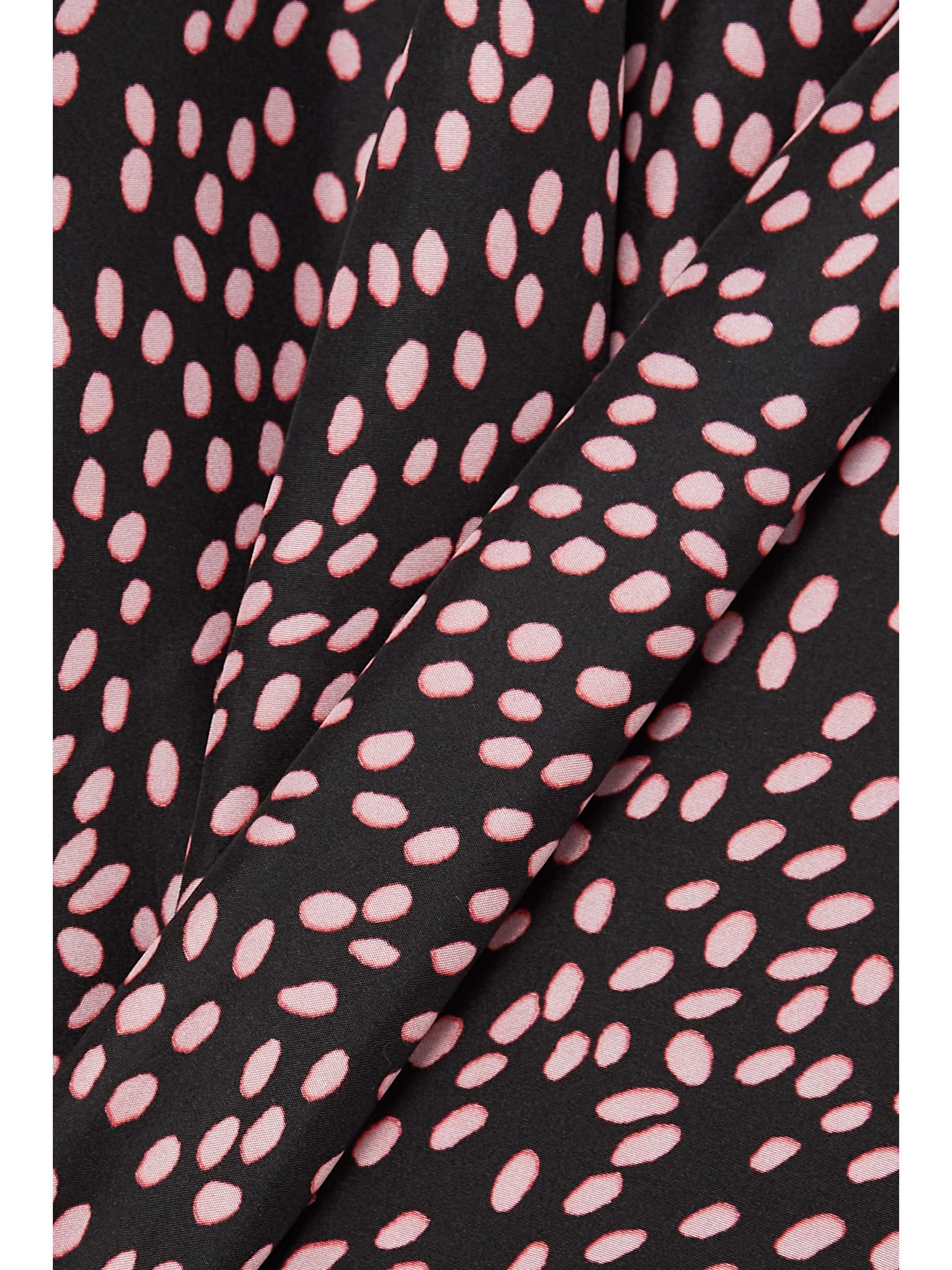 REBECCA VALLANCE Cha Cha tie-back cutout pleated printed silk-habotai midi dress