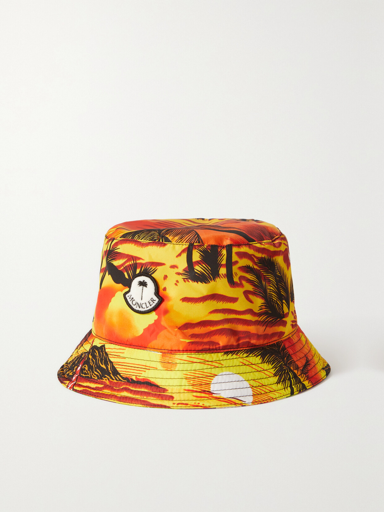 Moncler Genius + 8 Palm Angels Reversible Appliquéd Printed Shell Bucket Hat In Orange