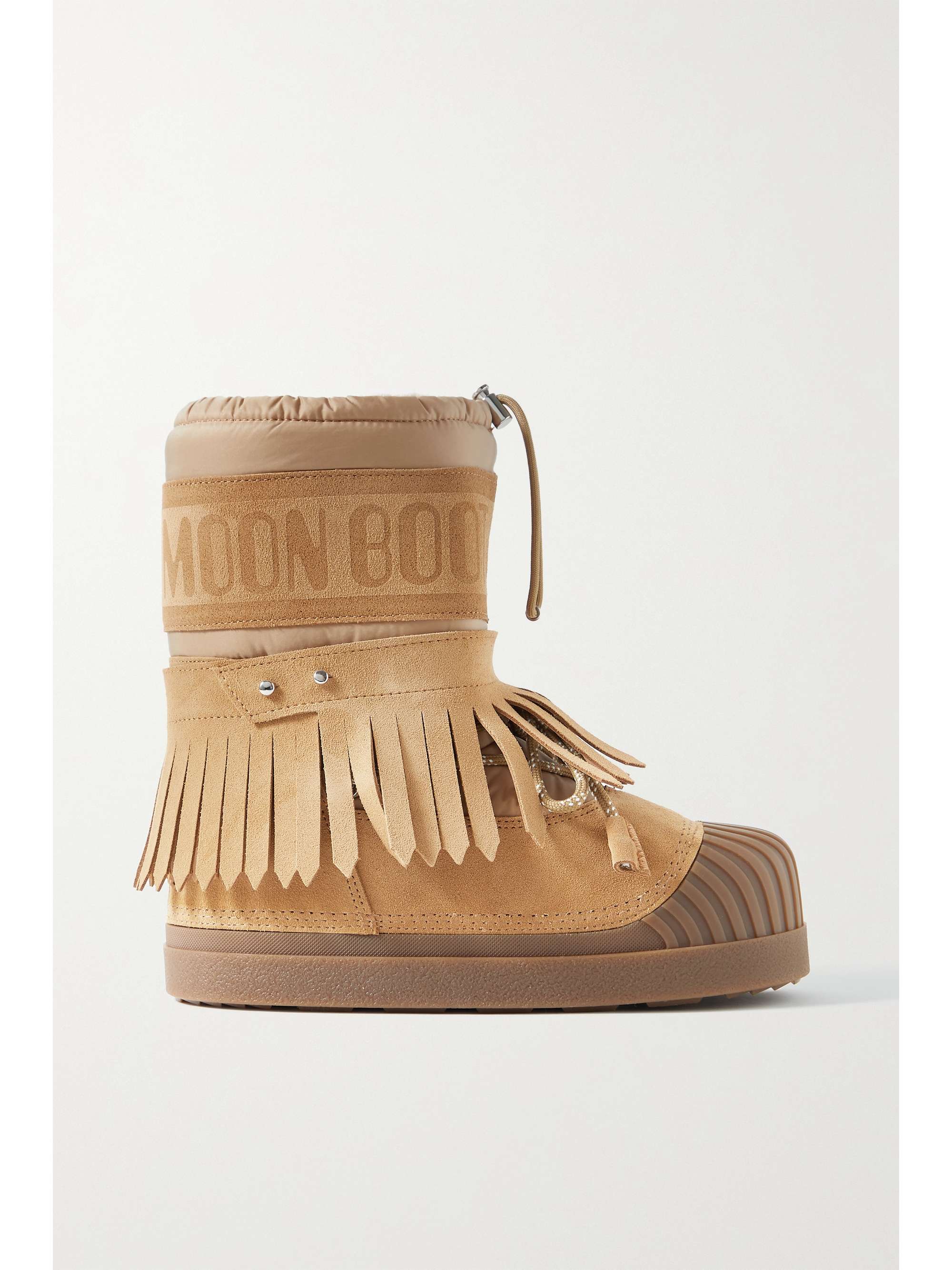 MONCLER GENIUS + 8 Palm Angels + Moon Boot Adhara suede, shell and rubber snow boots