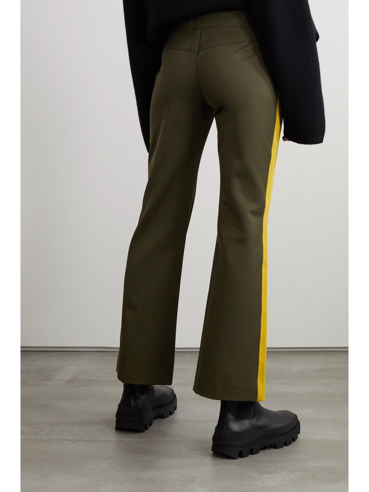 Moncler Genius 8 Moncler Palm Angels - Flared Gabardine Trousers In Brown