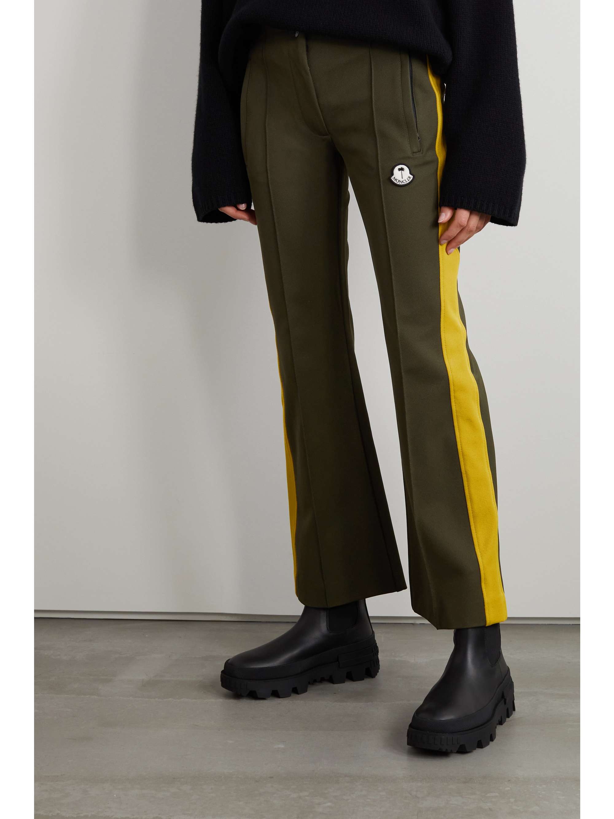 MONCLER GENIUS + 8 Palm Angels stretch-gabardine flared pants