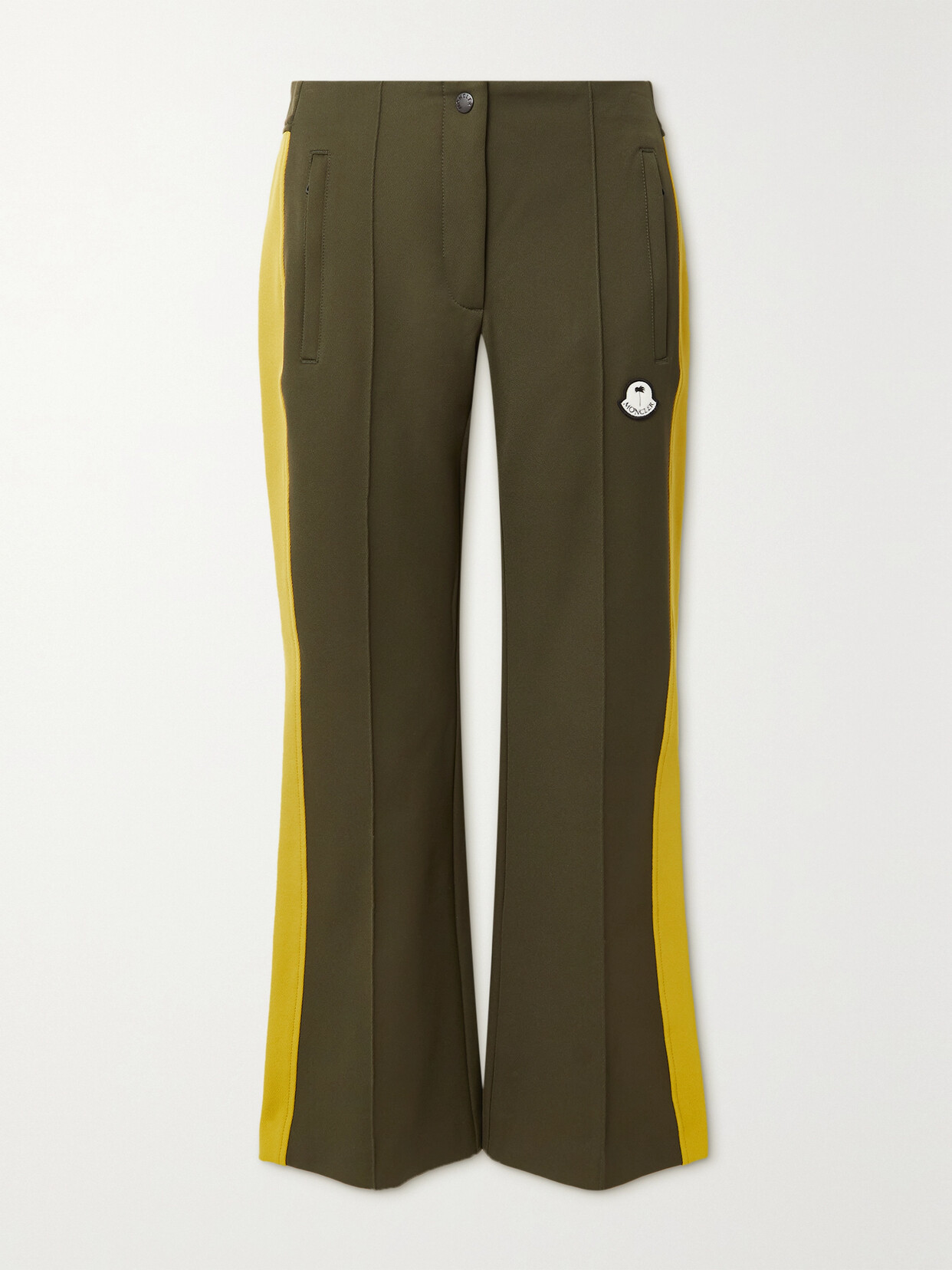 Moncler Genius 8 Moncler Palm Angels - Flared Gabardine Trousers In Brown