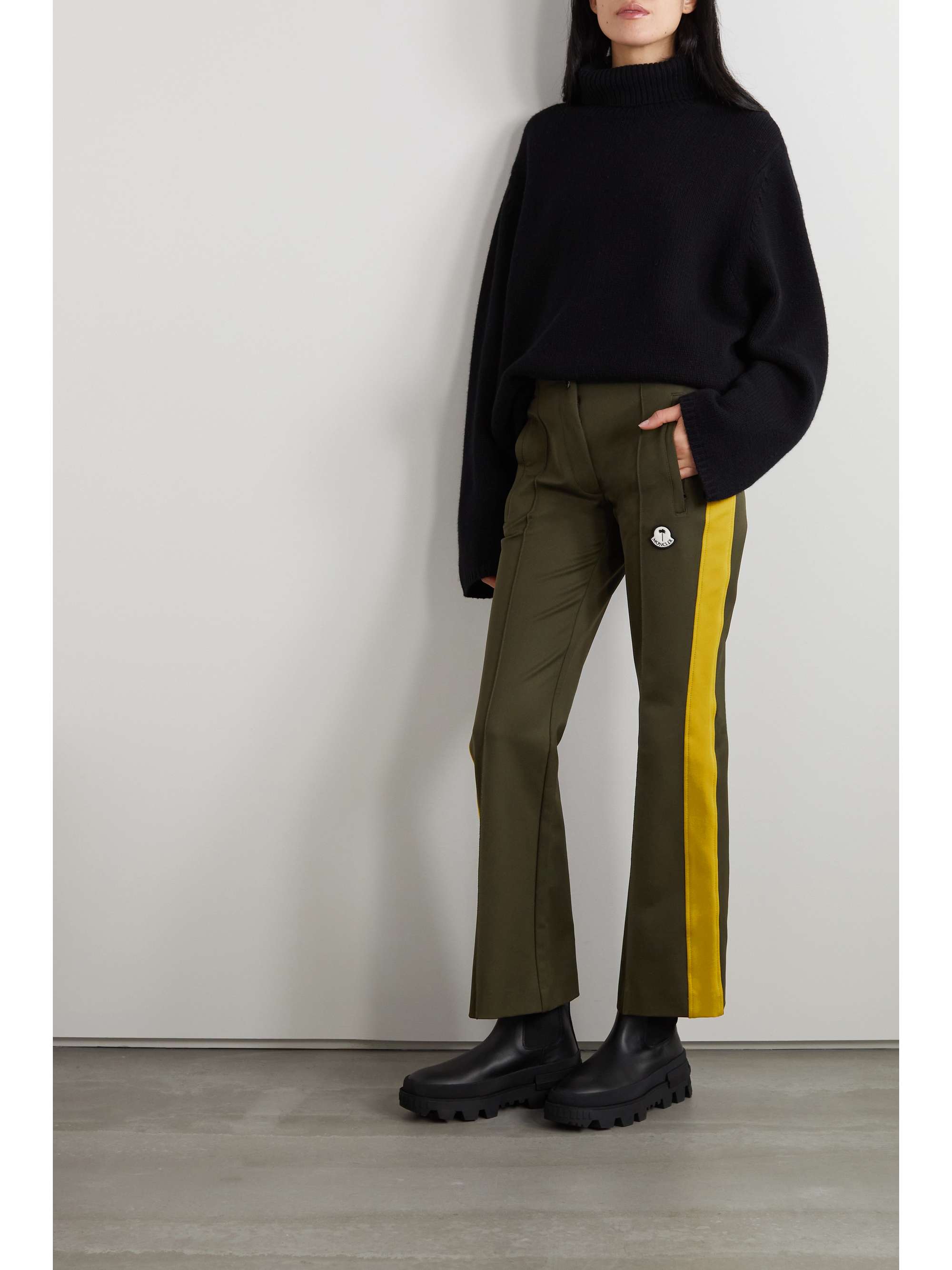 MONCLER GENIUS + 8 Palm Angels stretch-gabardine flared pants