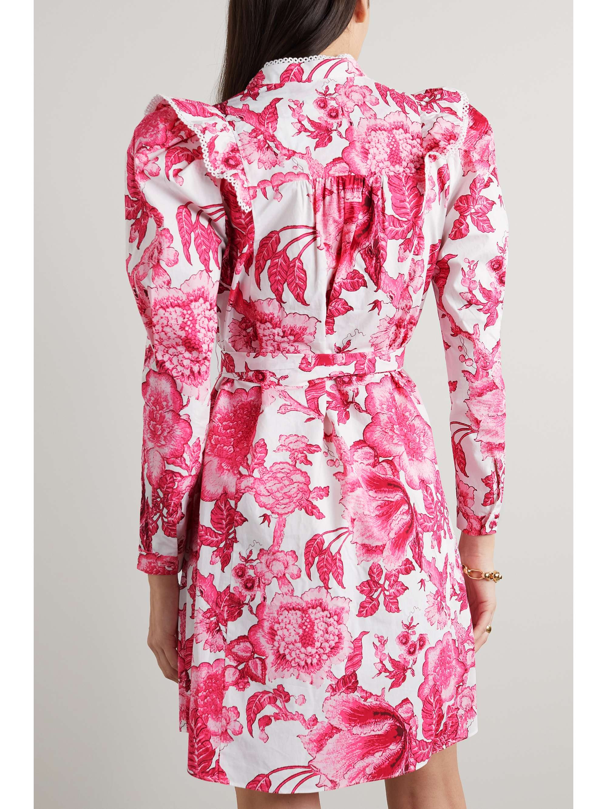 DIANE VON FURSTENBERG Sandrah ruffled floral-print cotton-poplin mini dress